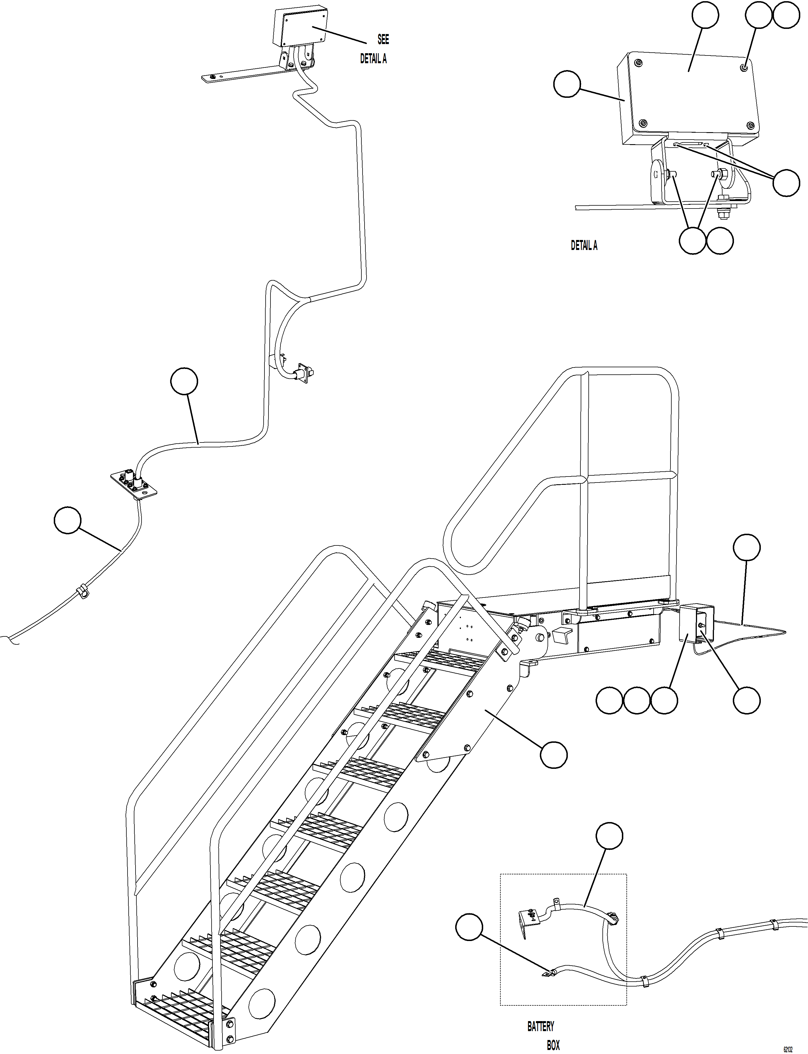 Komatsu parts book diagram for AFE59-GN 930E-4 S/N A31993  CASSERONES: RETRACTABLE LADDER ASSEMBLY   1/2    58F-60-01210