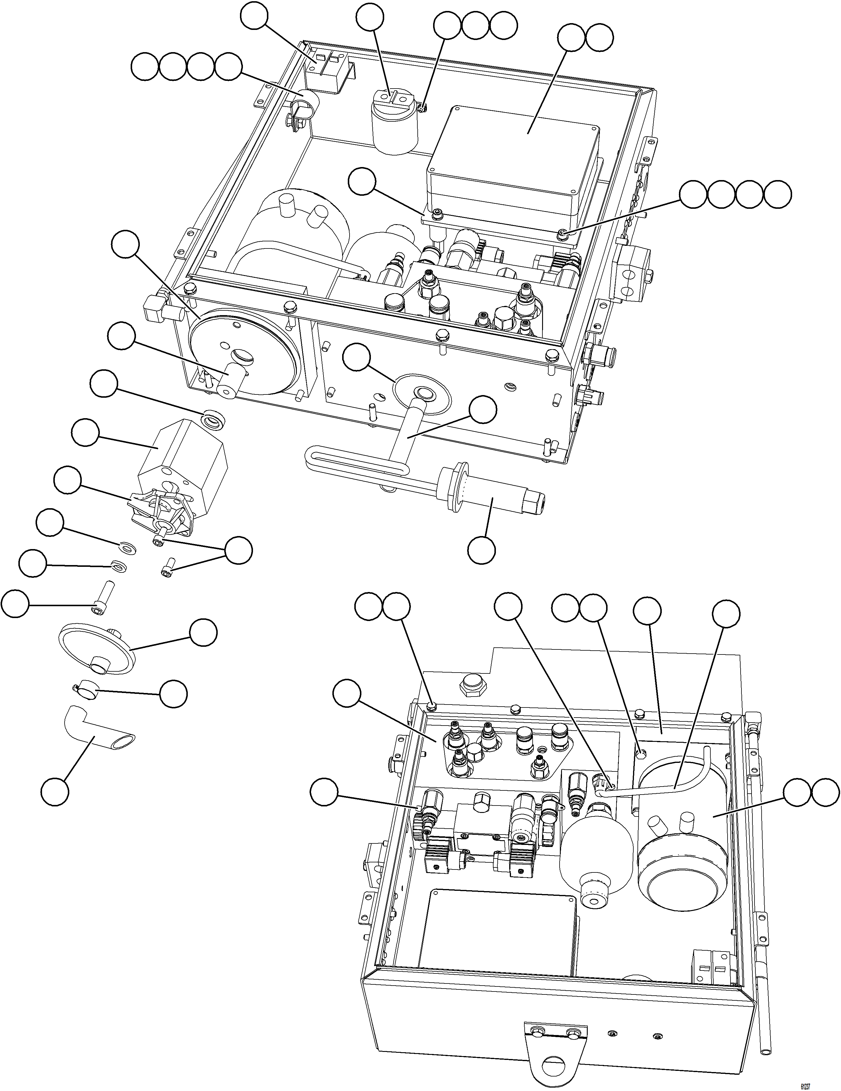 Komatsu parts book diagram for AFE59-GN 930E-4 S/N A31993  CASSERONES: CONTROL CABINET ASSEMBLY   2/2   58F-60-01410