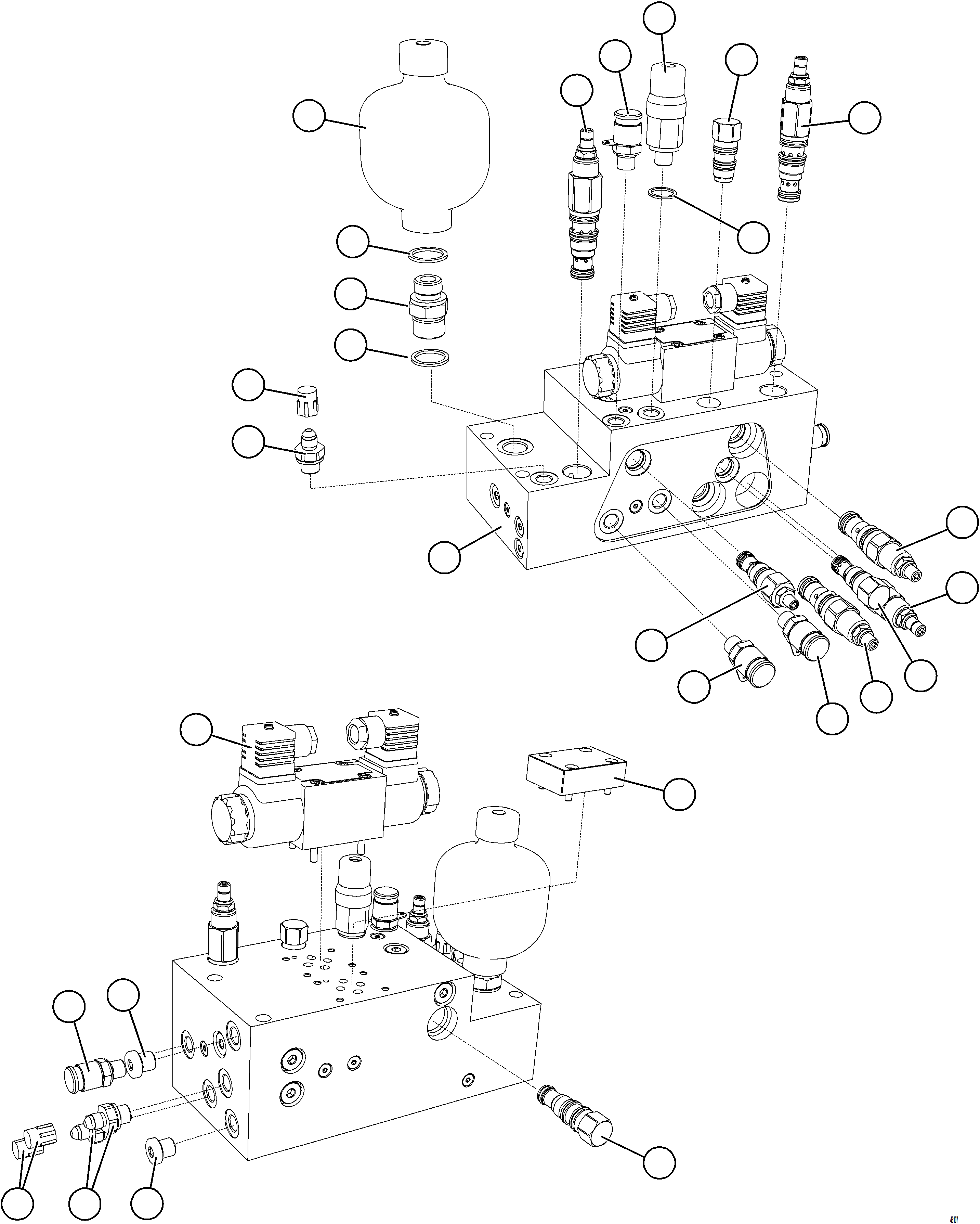 Komatsu parts book diagram for AFE59-GN 930E-4 S/N A31993  CASSERONES: MANIFOLD ASSEMBLY    XA5222
