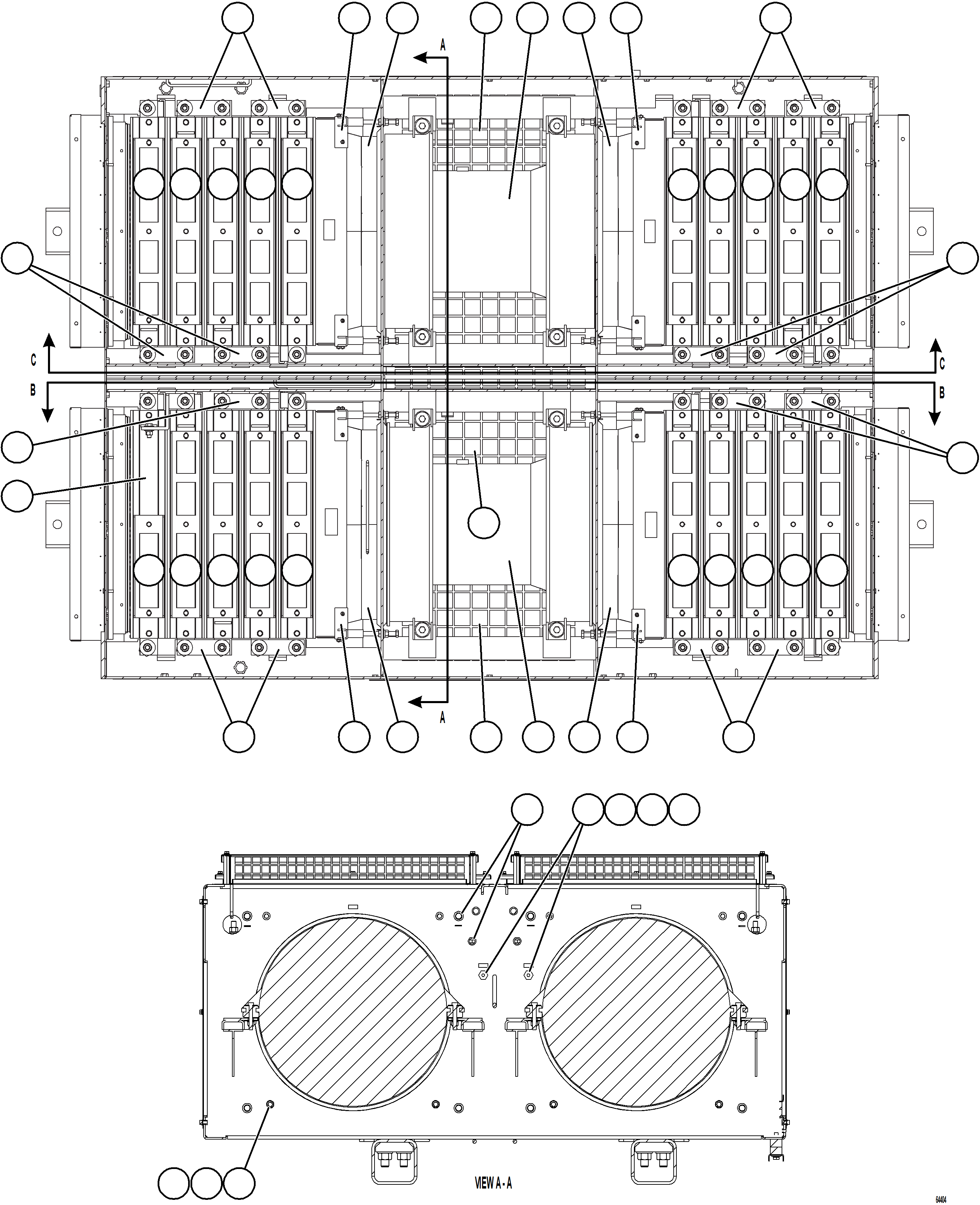 Komatsu parts book diagram for AFE59-GN 930E-4 S/N A31993  CASSERONES: RETARDING GRID ASSEMBLY    2/3    58F-06-01590