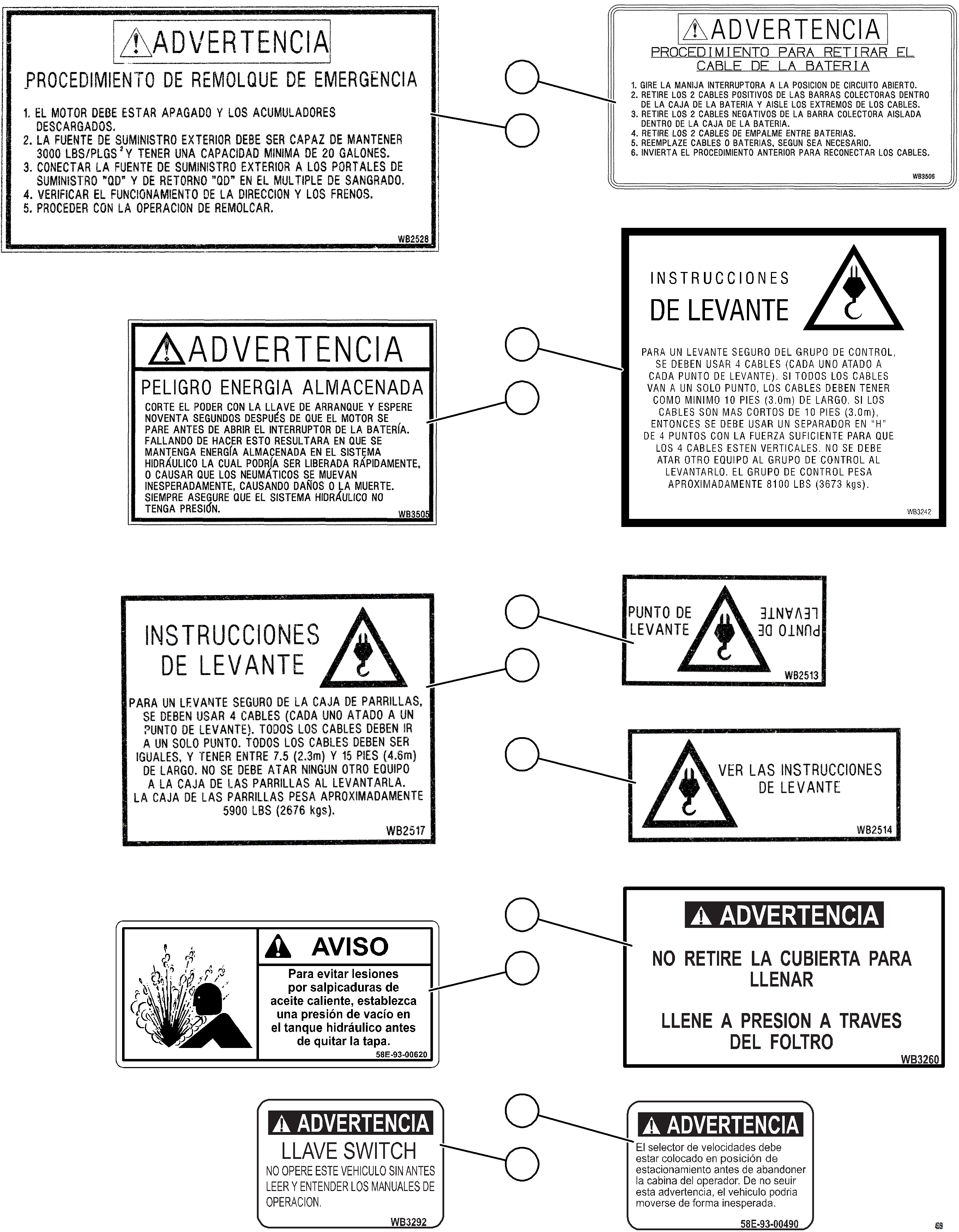 Komatsu parts book diagram for AFE59-GP 930E-4 S/N A31996, A32007, A32028 & A32036 - A32038  EPSA: DECALS & WARNINGS (SPANISH)    3/5