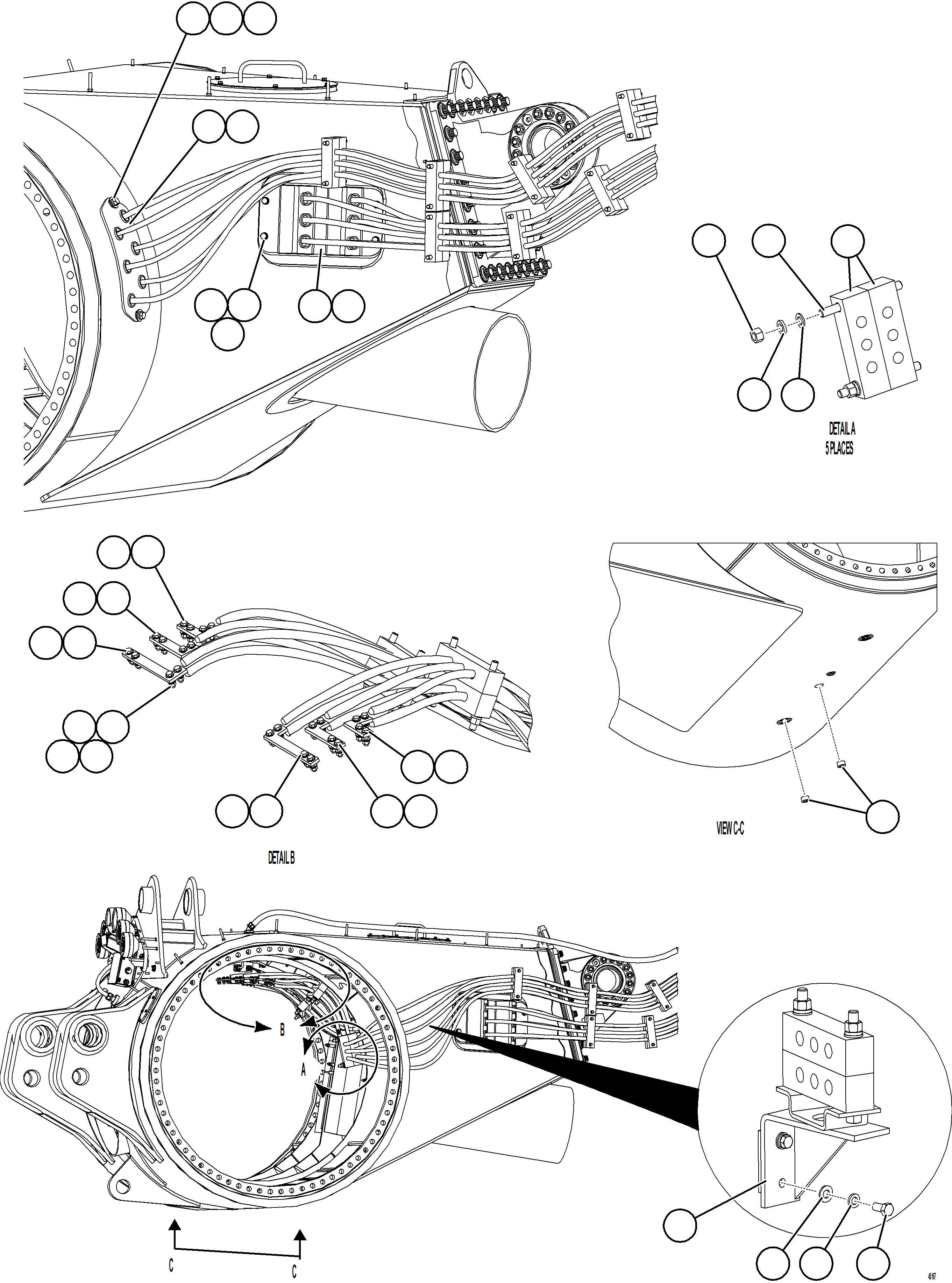 Komatsu parts book diagram for AFE59-GP 930E-4 S/N A31996, A32007, A32028 & A32036 - A32038  EPSA: REAR AXLE WIRING