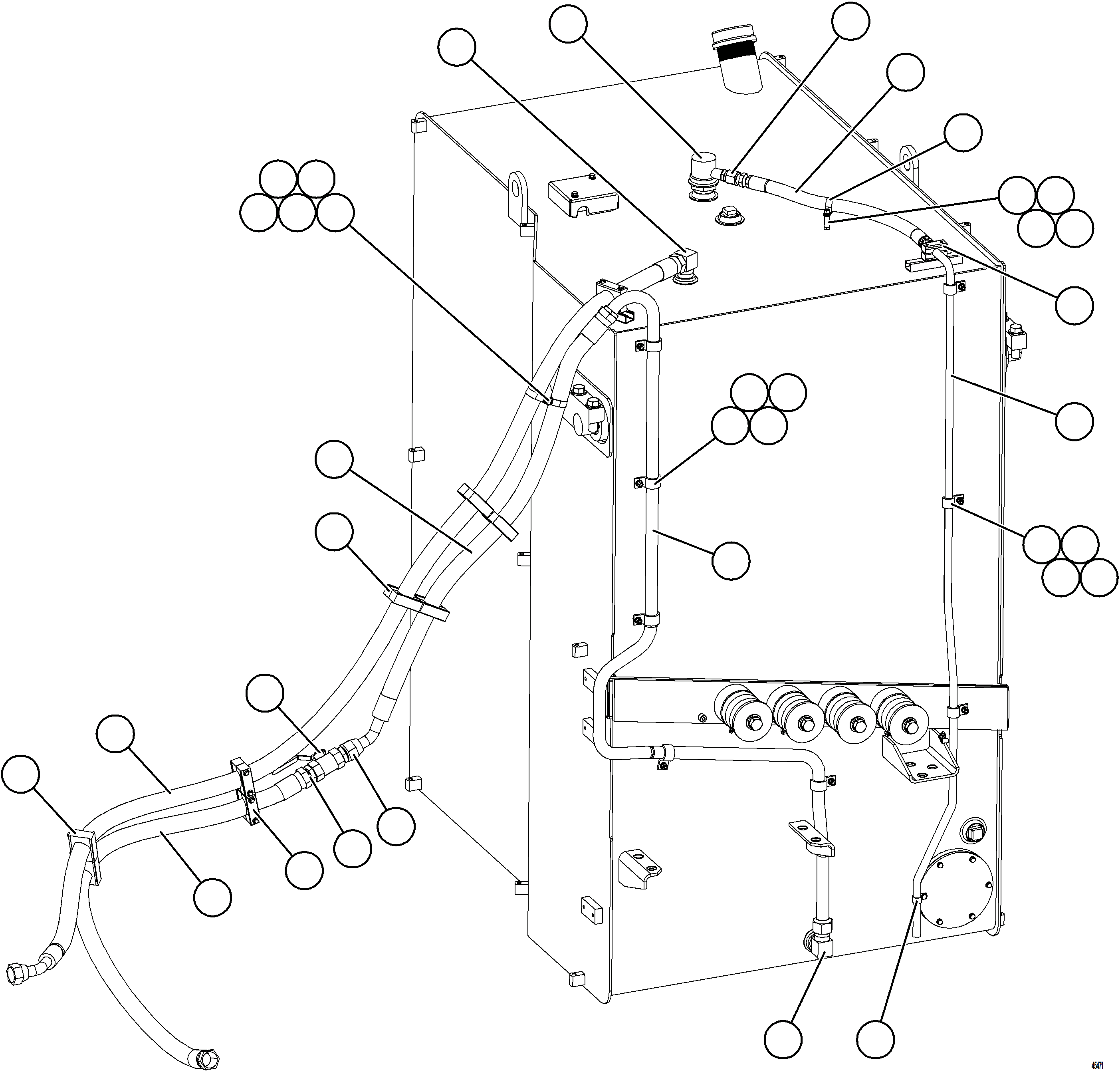 Komatsu parts book diagram for AFE59-GP 930E-4 S/N A31996, A32007, A32028 & A32036 - A32038  EPSA: FUEL SYSTEM PIPING   1/2