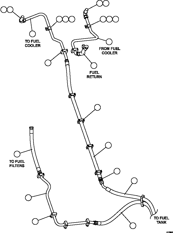 Komatsu parts book diagram for AFE59-GP 930E-4 S/N A31996, A32007, A32028 & A32036 - A32038  EPSA: FUEL SYSTEM PIPING   2/2