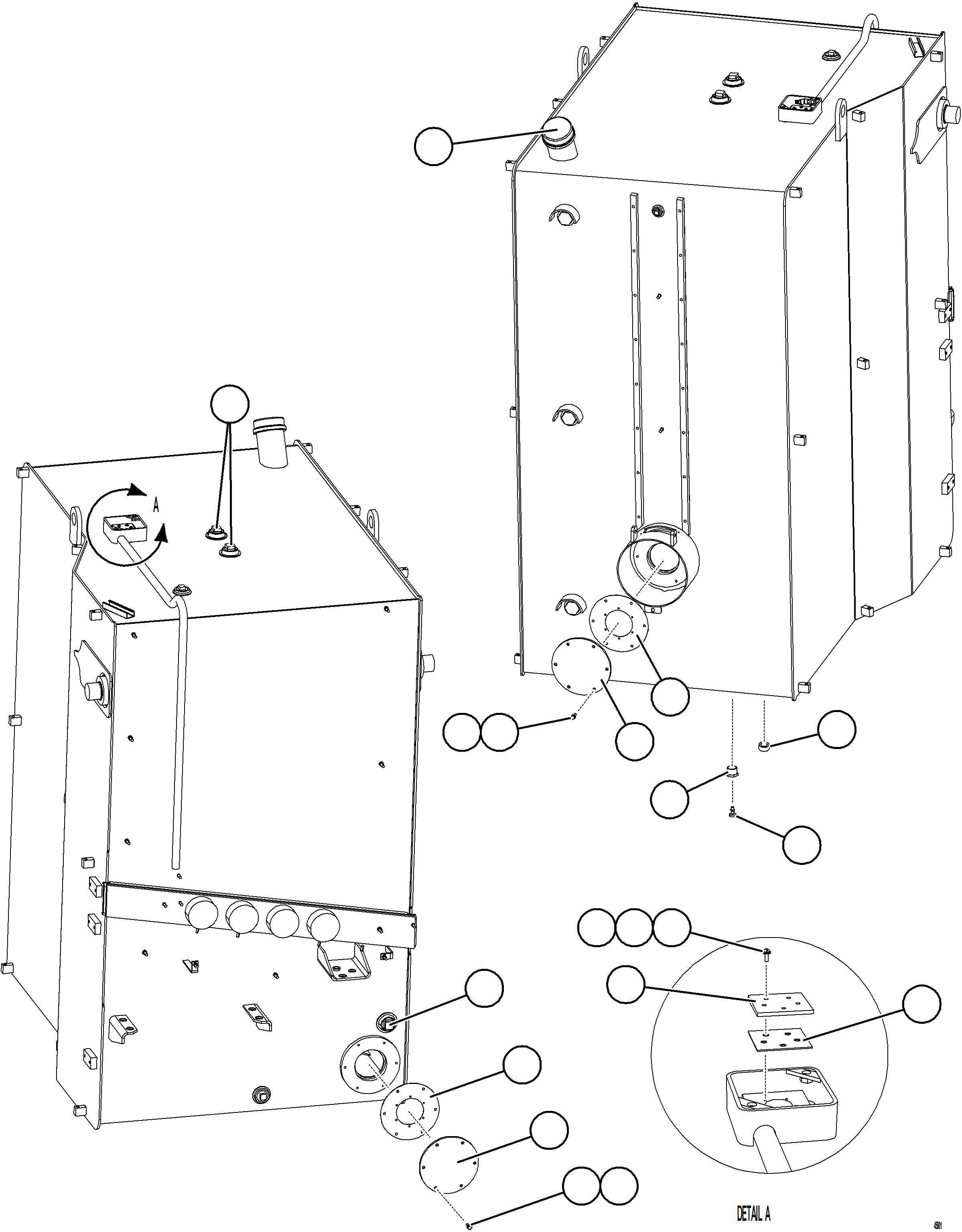 Komatsu parts book diagram for AFE59-GP 930E-4 S/N A31996, A32007, A32028 & A32036 - A32038  EPSA: FUEL TANK