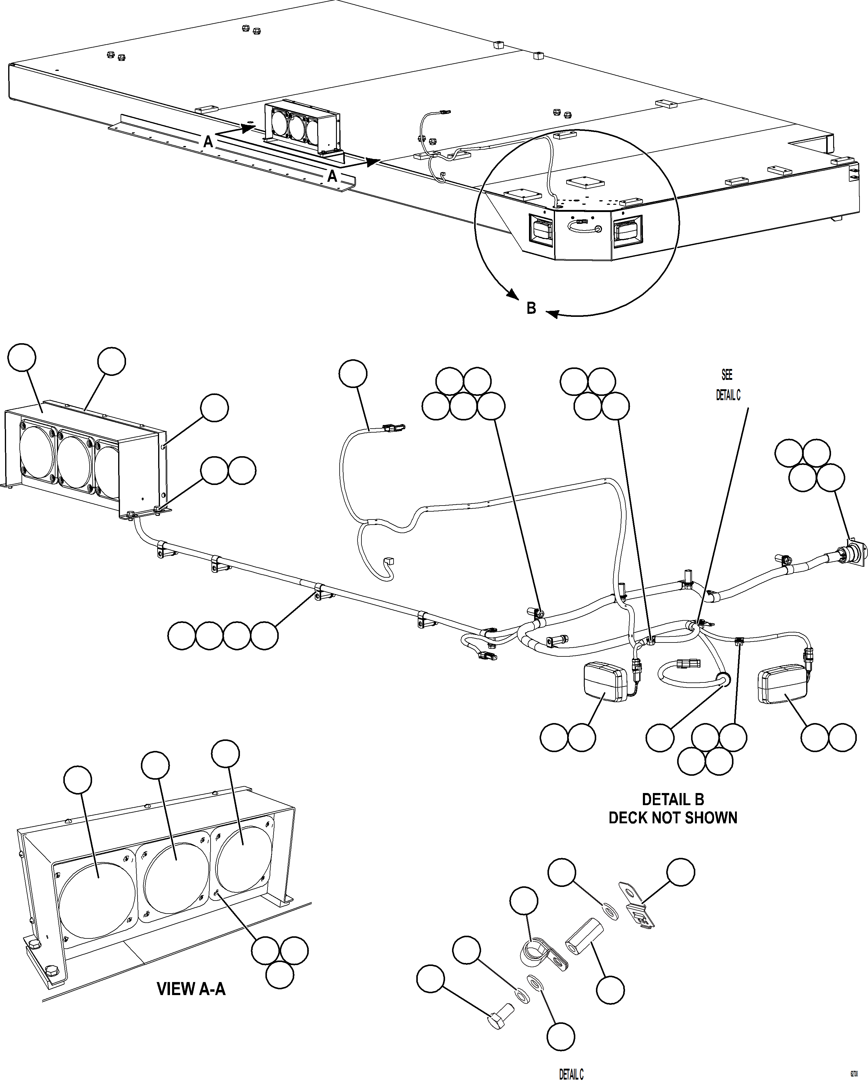 Komatsu parts book diagram for AFE59-GP 930E-4 S/N A31996, A32007, A32028 & A32036 - A32038  EPSA: RH DECK WIRING & LIGHTS