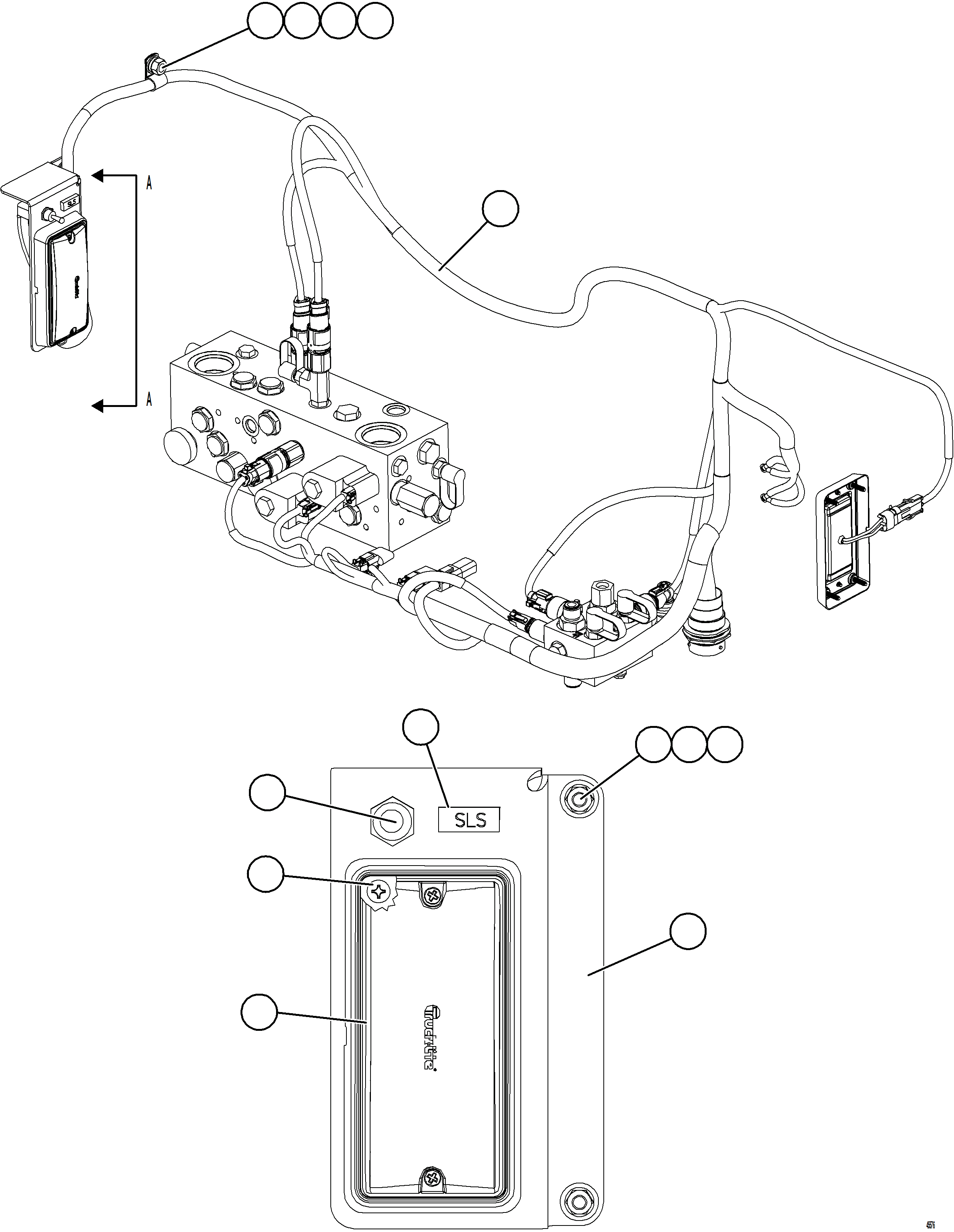 Komatsu parts book diagram for AFE59-GP 930E-4 S/N A31996, A32007, A32028 & A32036 - A32038  EPSA: HYDRAULIC BRAKE CABINET INTERNAL WIRING