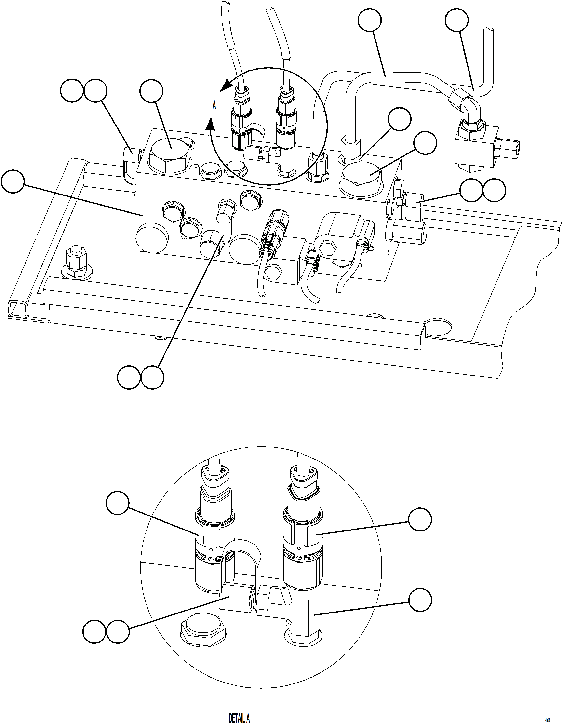 Komatsu parts book diagram for AFE59-GP 930E-4 S/N A31996, A32007, A32028 & A32036 - A32038  EPSA: BRAKE MANIFOLD PIPING