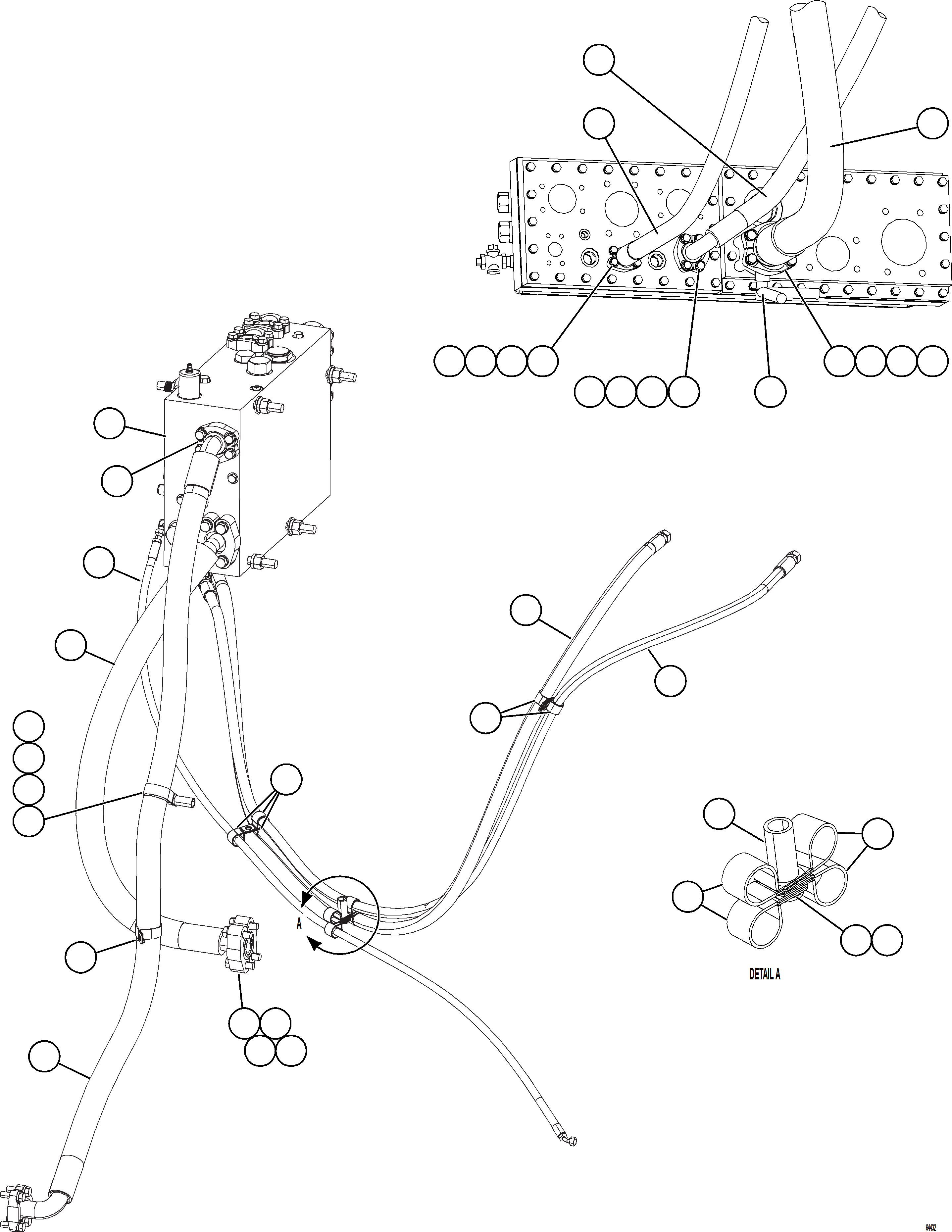 Komatsu parts book diagram for AFE59-GP 930E-4 S/N A31996, A32007, A32028 & A32036 - A32038  EPSA: STEERING SYSTEM PIPING   2/2