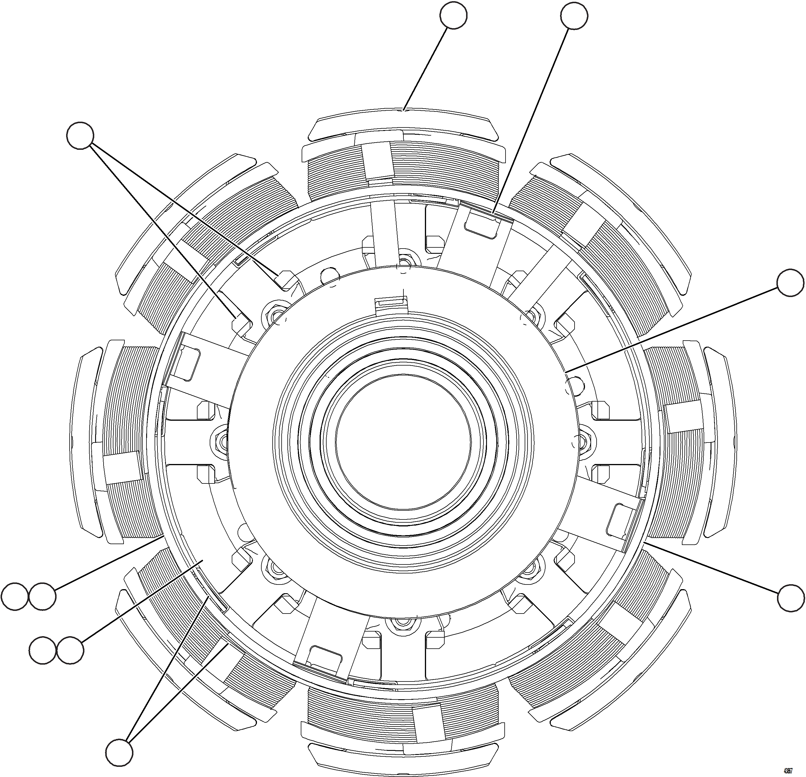 Komatsu parts book diagram for AFE59-GP 930E-4 S/N A31996, A32007, A32028 & A32036 - A32038  EPSA: ALTERNATOR - ROTOR ASSEMBLY    58F-06-01480