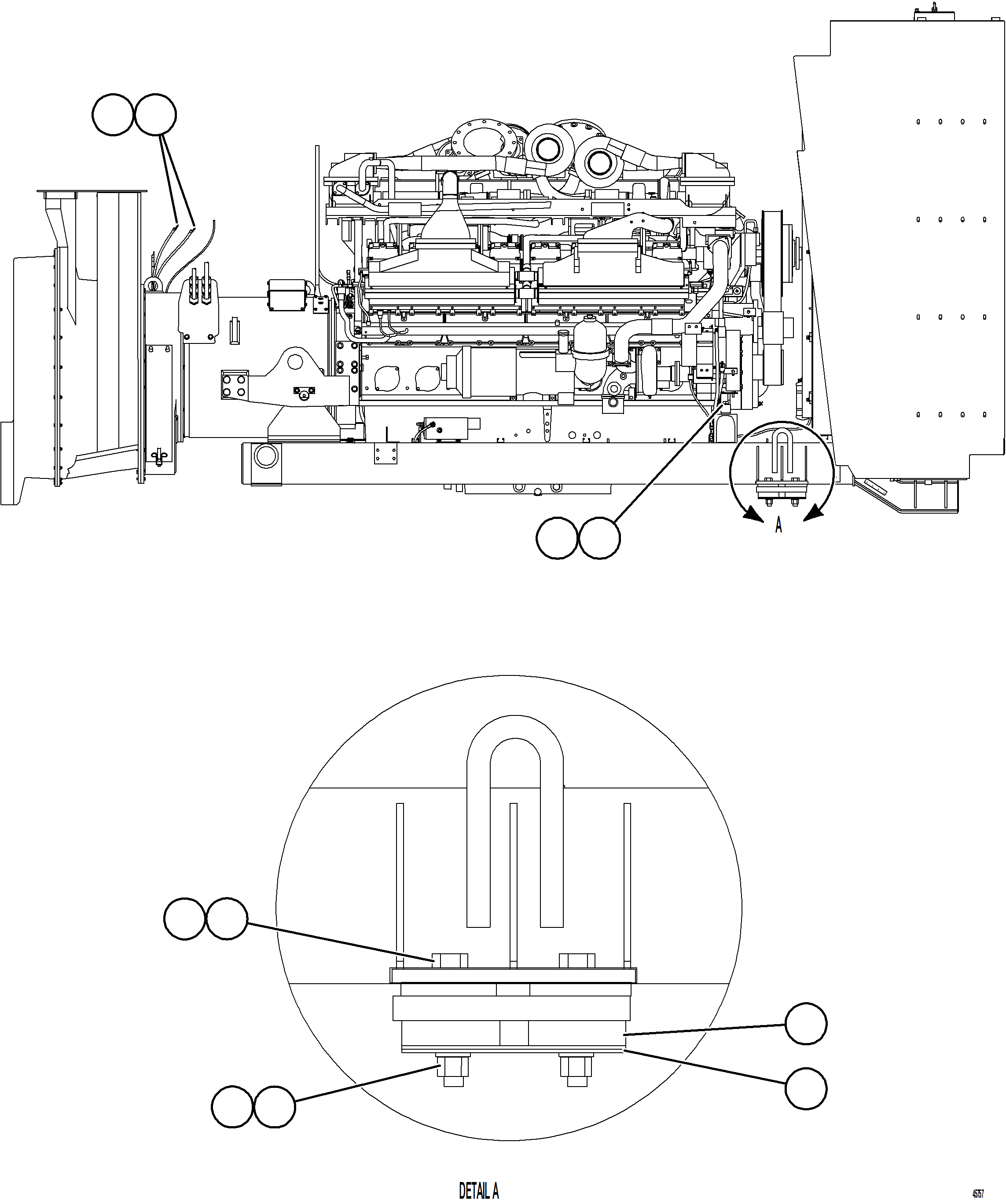 Komatsu parts book diagram for AFE59-GY 930E-4 S/N A32045 - A32046 & A32058 - A32061 VALE CARAJAS: ENGINE/SUB-FRAME MOUNTS