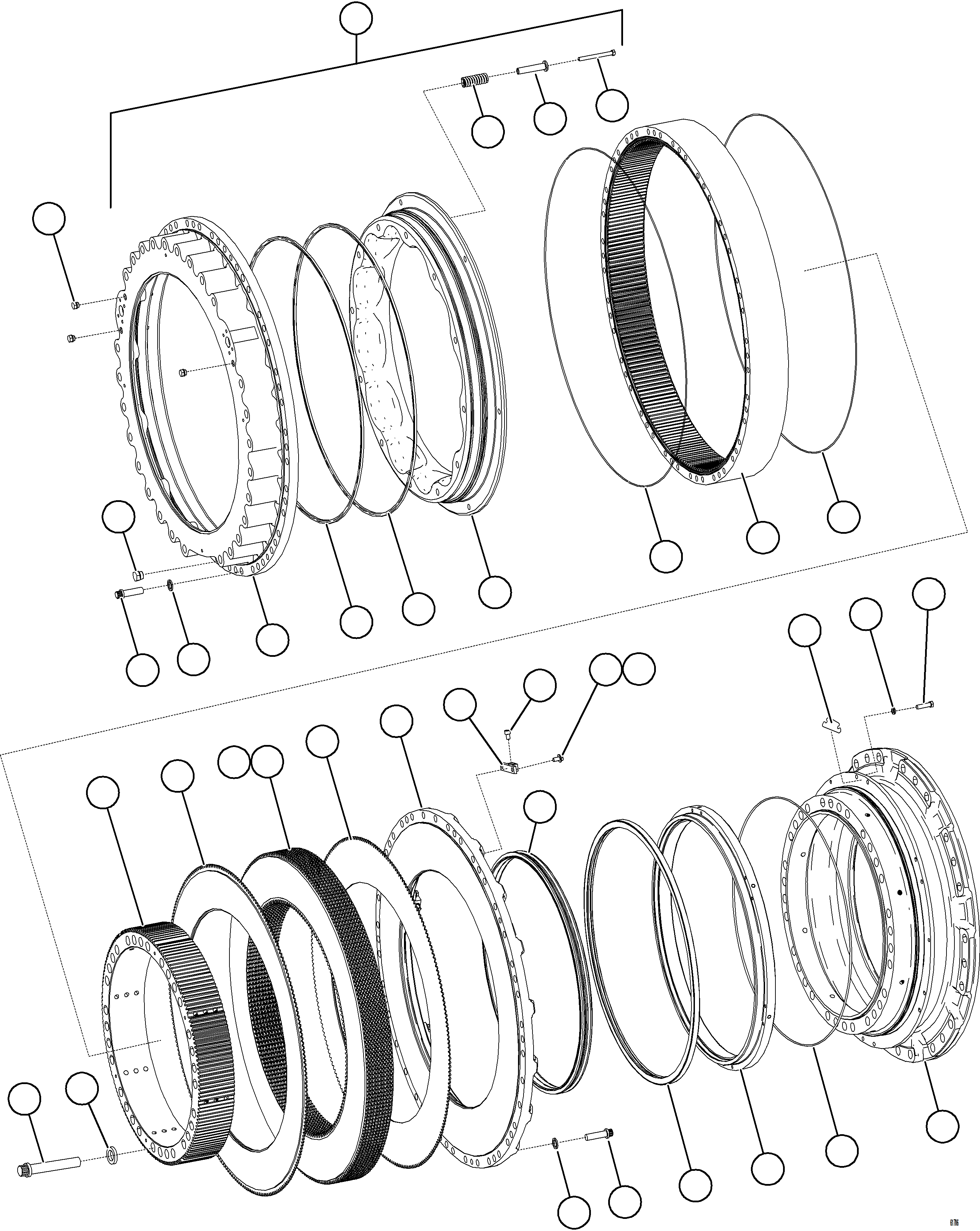 Komatsu parts book diagram for AFE59-GY 930E-4 S/N A32045 - A32046 & A32058 - A32061 VALE CARAJAS: REAR BRAKE ASSEMBLY      58F-33-40020