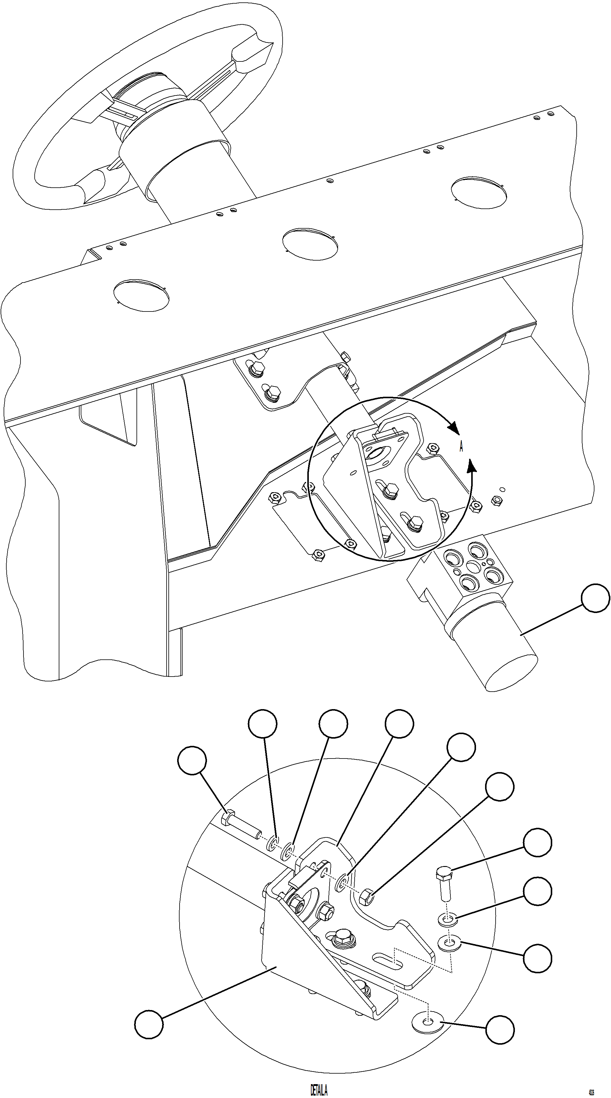 Komatsu parts book diagram for AFE59-GY 930E-4 S/N A32045 - A32046 & A32058 - A32061 VALE CARAJAS: STEERING CONTROL UNIT INSTALLATION