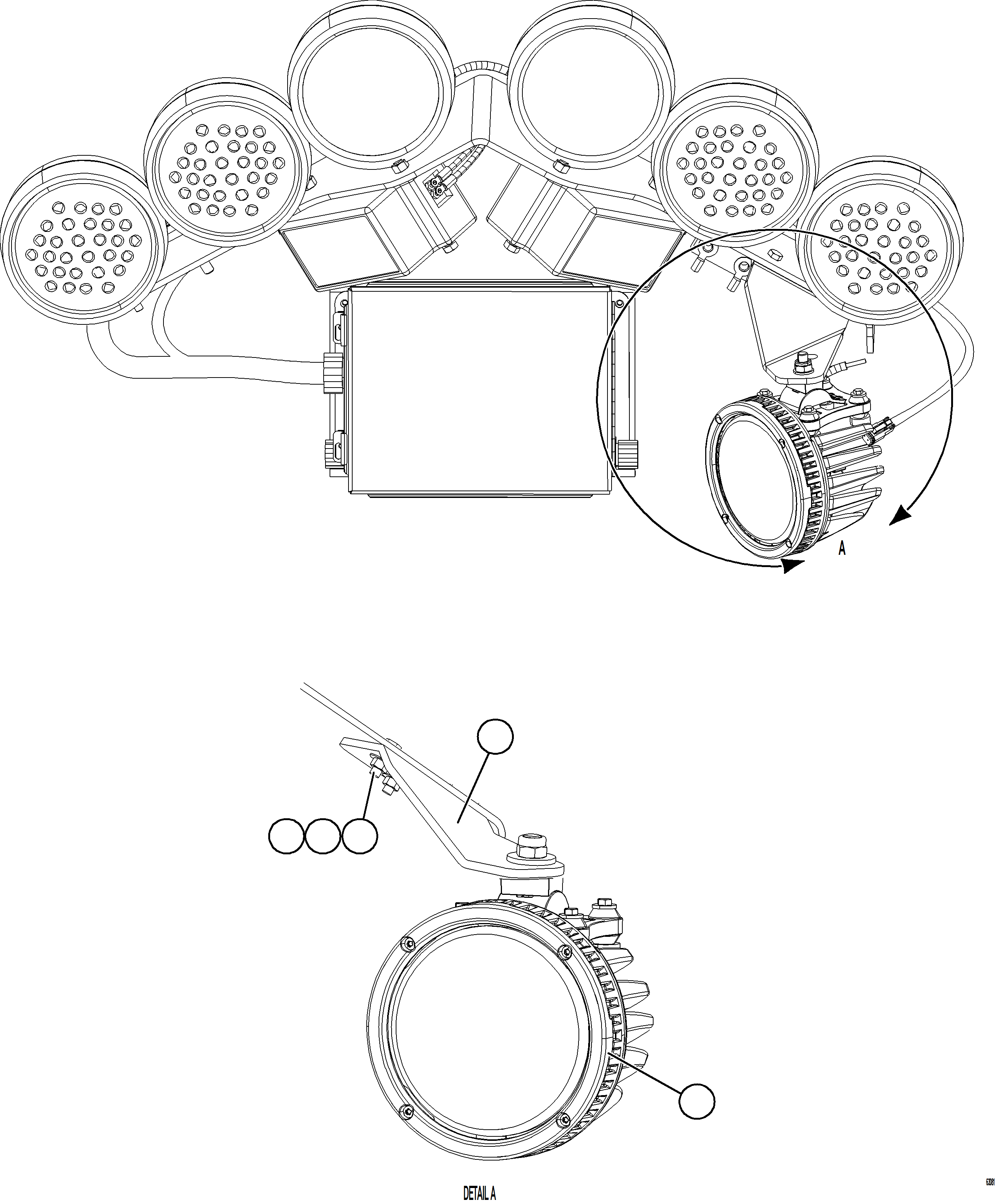 Komatsu parts book diagram for AFE59-GY 930E-4 S/N A32045 - A32046 & A32058 - A32061 VALE CARAJAS: AXLE MOUNTED BACKUP LIGHT