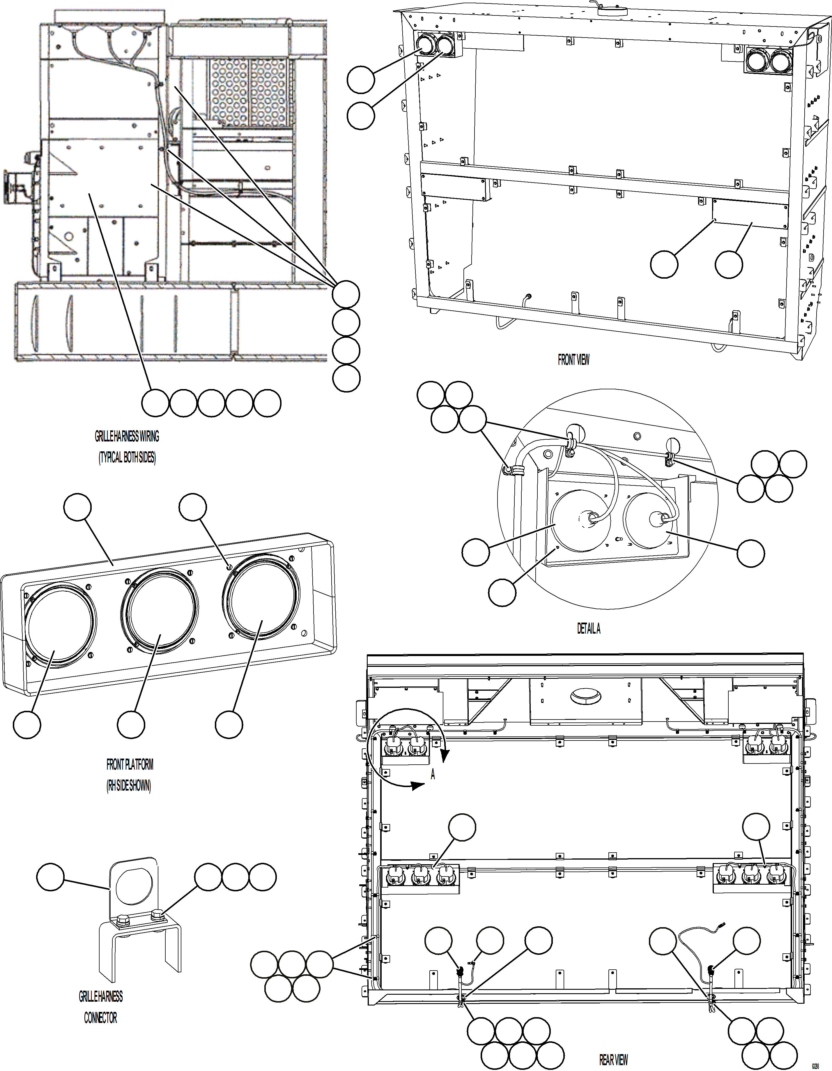 Komatsu parts book diagram for AFE59-GY 930E-4 S/N A32045 - A32046 & A32058 - A32061 VALE CARAJAS: HEADLIGHT / FOG LIGHT