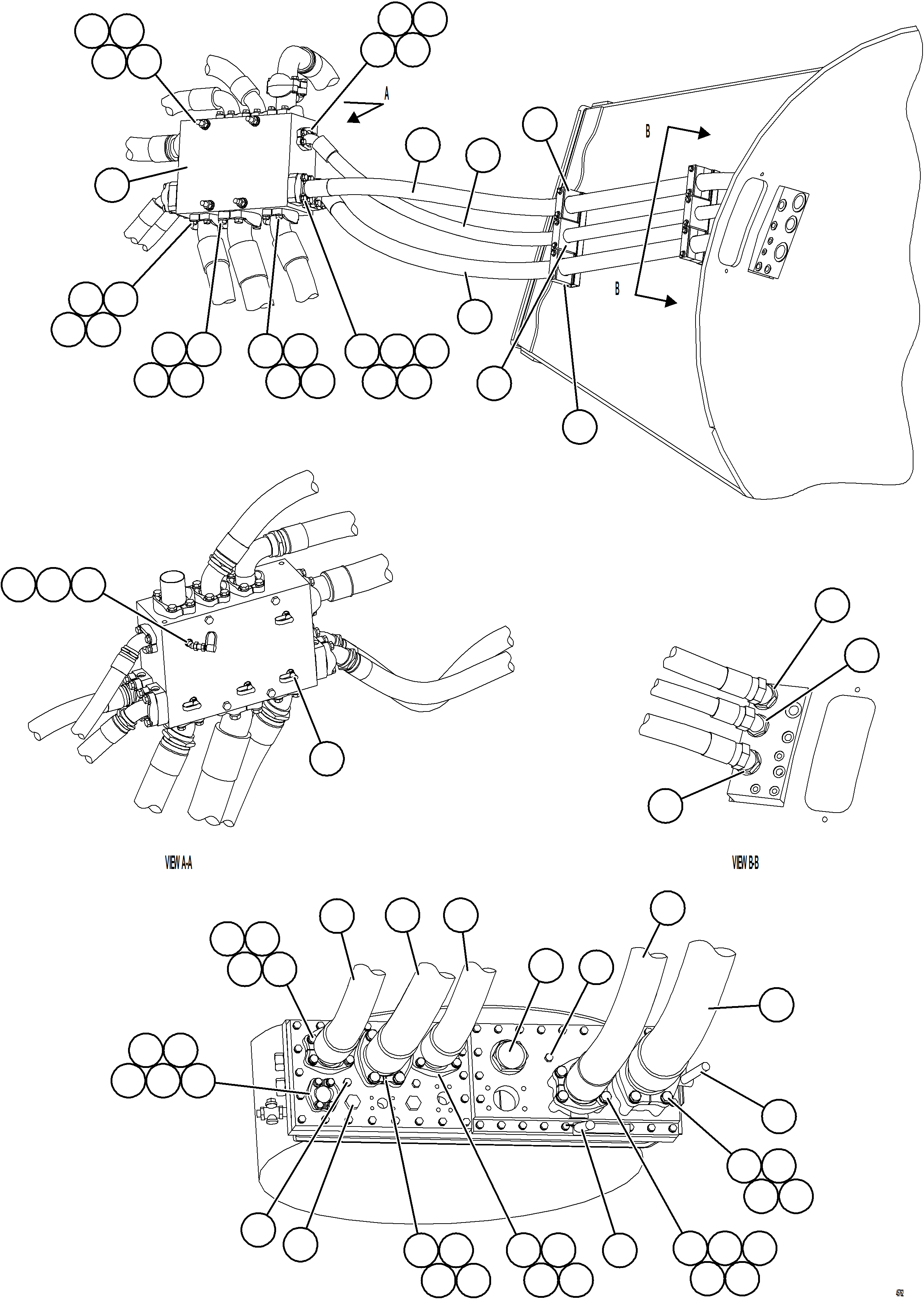 Komatsu parts book diagram for AFE59-GY 930E-4 S/N A32045 - A32046 & A32058 - A32061 VALE CARAJAS: BRAKE COOLING PIPING    1/3