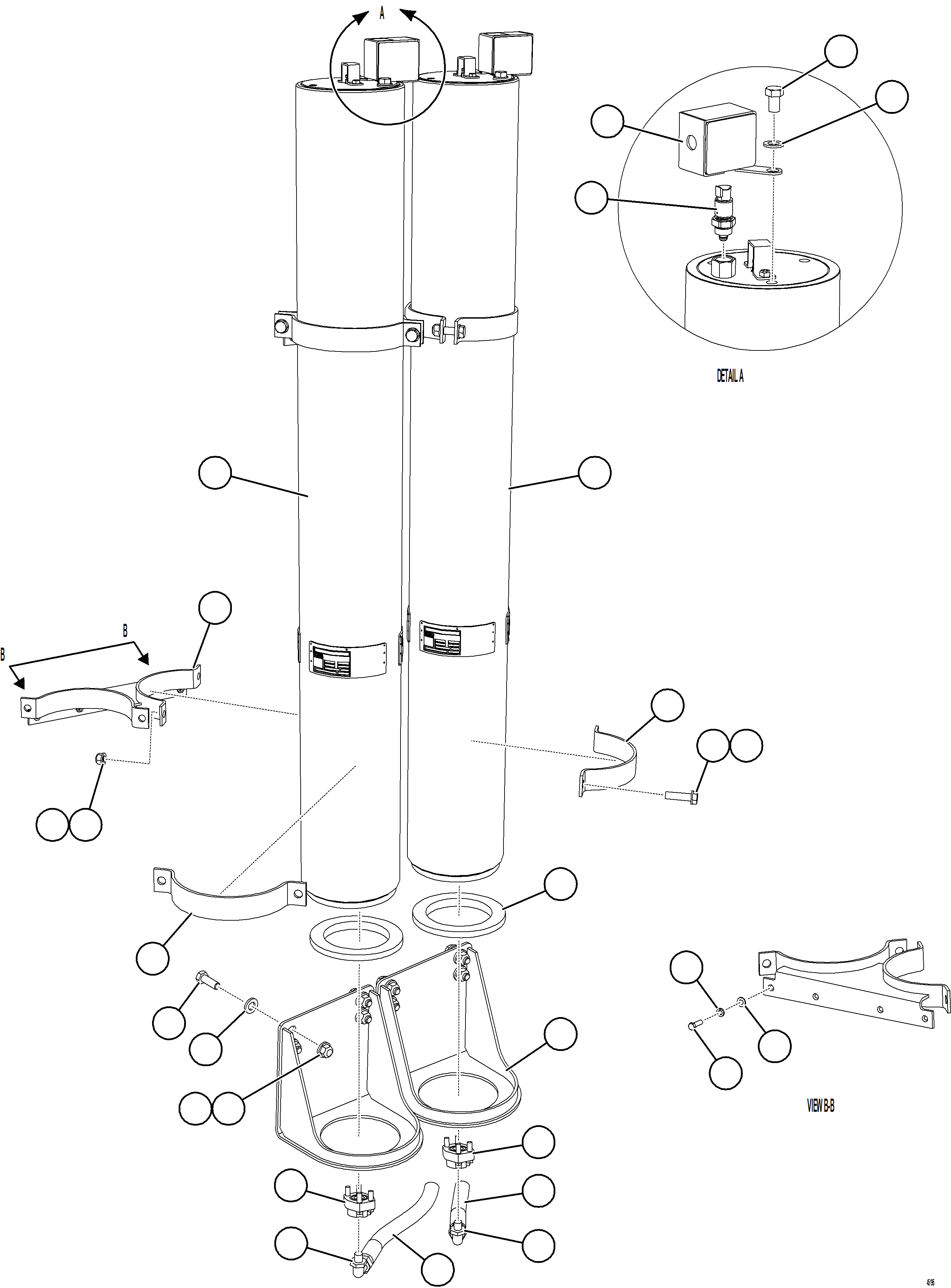 Komatsu parts book diagram for AFE59-GY 930E-4 S/N A32045 - A32046 & A32058 - A32061 VALE CARAJAS: STEERING ACCUMULATOR INSTALL