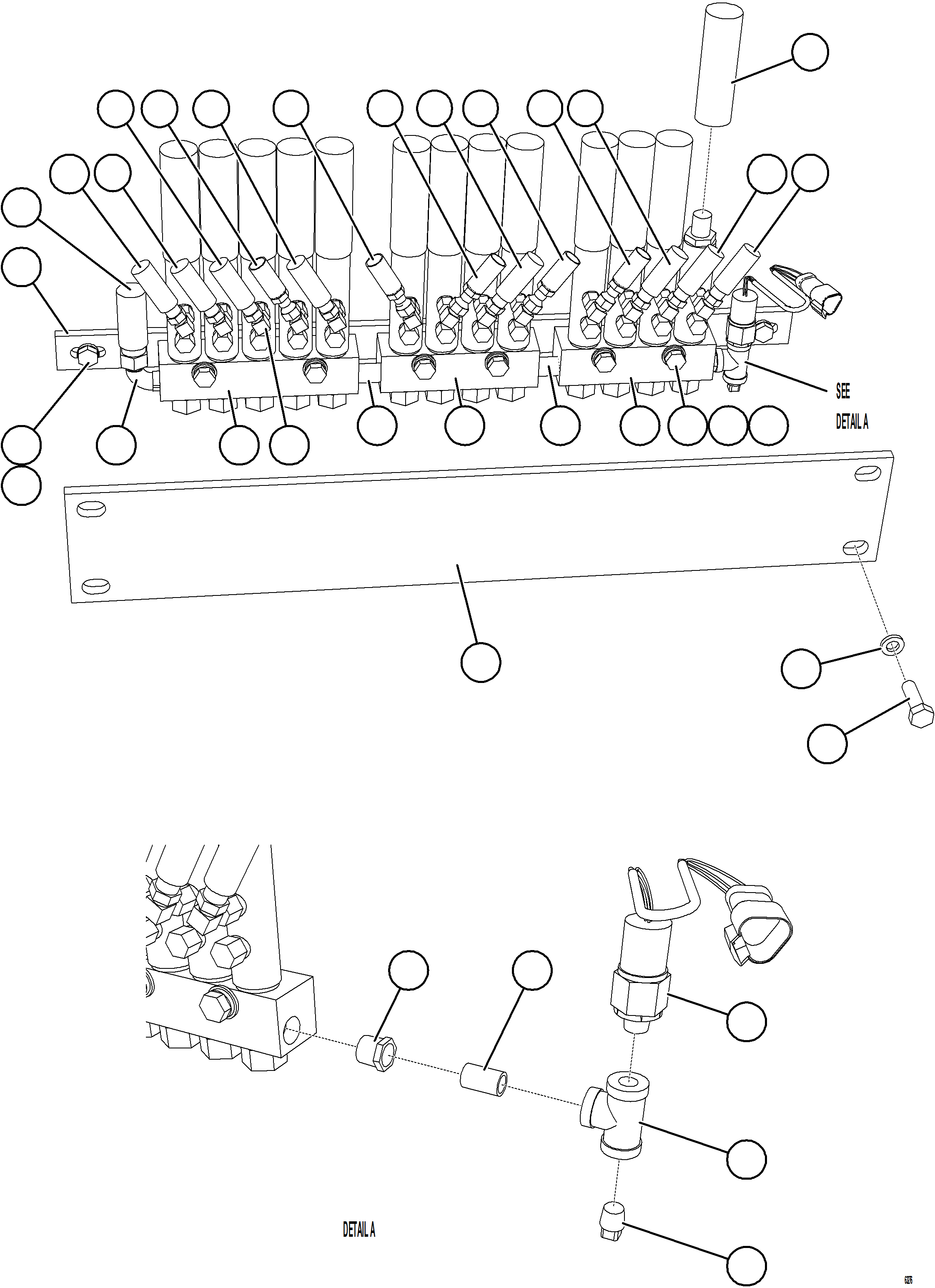 Komatsu parts book diagram for AFE59-GY 930E-4 S/N A32045 - A32046 & A32058 - A32061 VALE CARAJAS: AUTOMATIC LUBRICATION SYSTEM - REAR AXLE    1/2