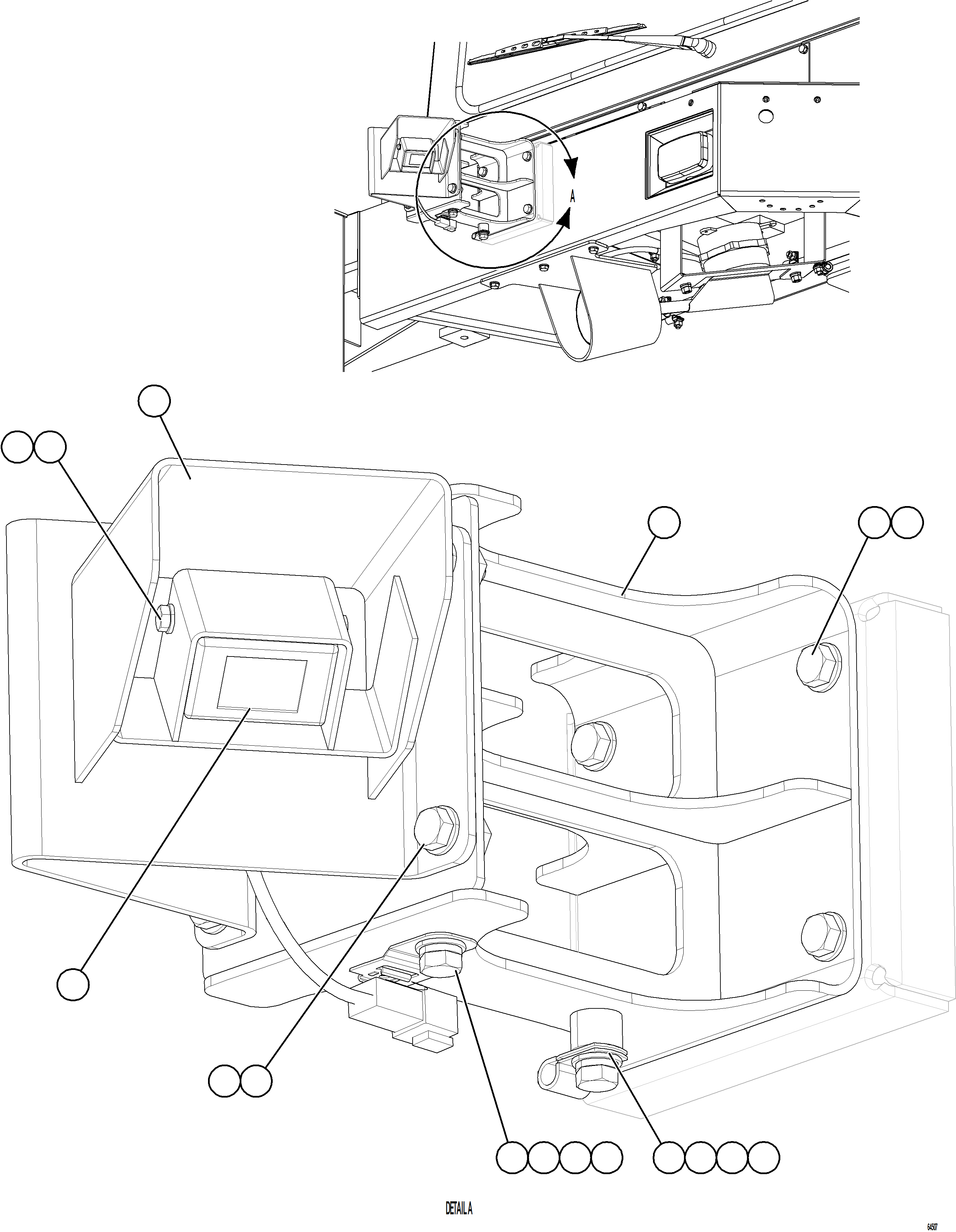 Komatsu parts book diagram for AFE59-GY 930E-4 S/N A32045 - A32046 & A32058 - A32061 VALE CARAJAS: KOMVISION CAMERA INSTALLATION - FRONT LEFT