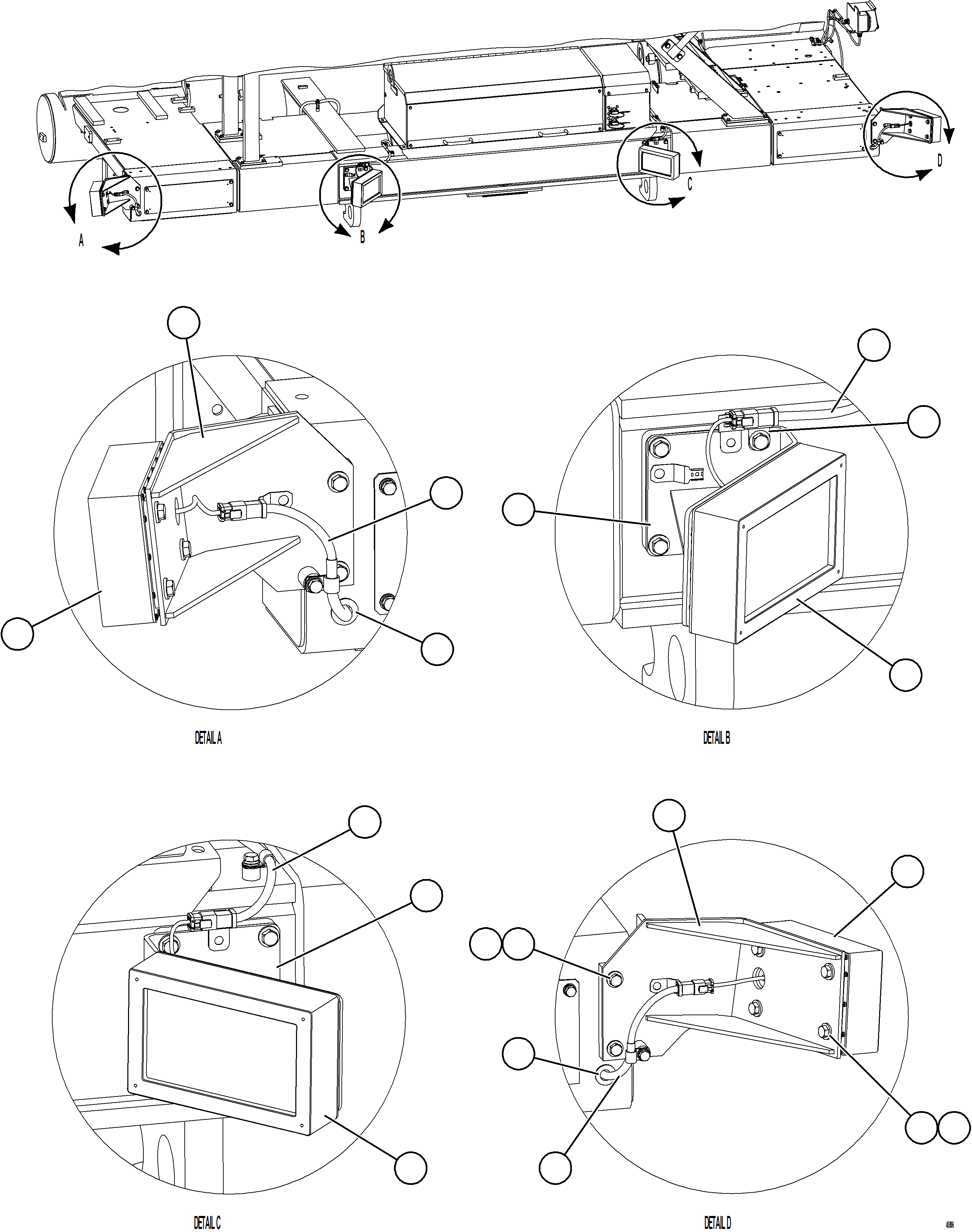 Komatsu parts book diagram for AFE59-GY 930E-4 S/N A32045 - A32046 & A32058 - A32061 VALE CARAJAS: KOMVISION RADAR INSTALLATION - FRONT