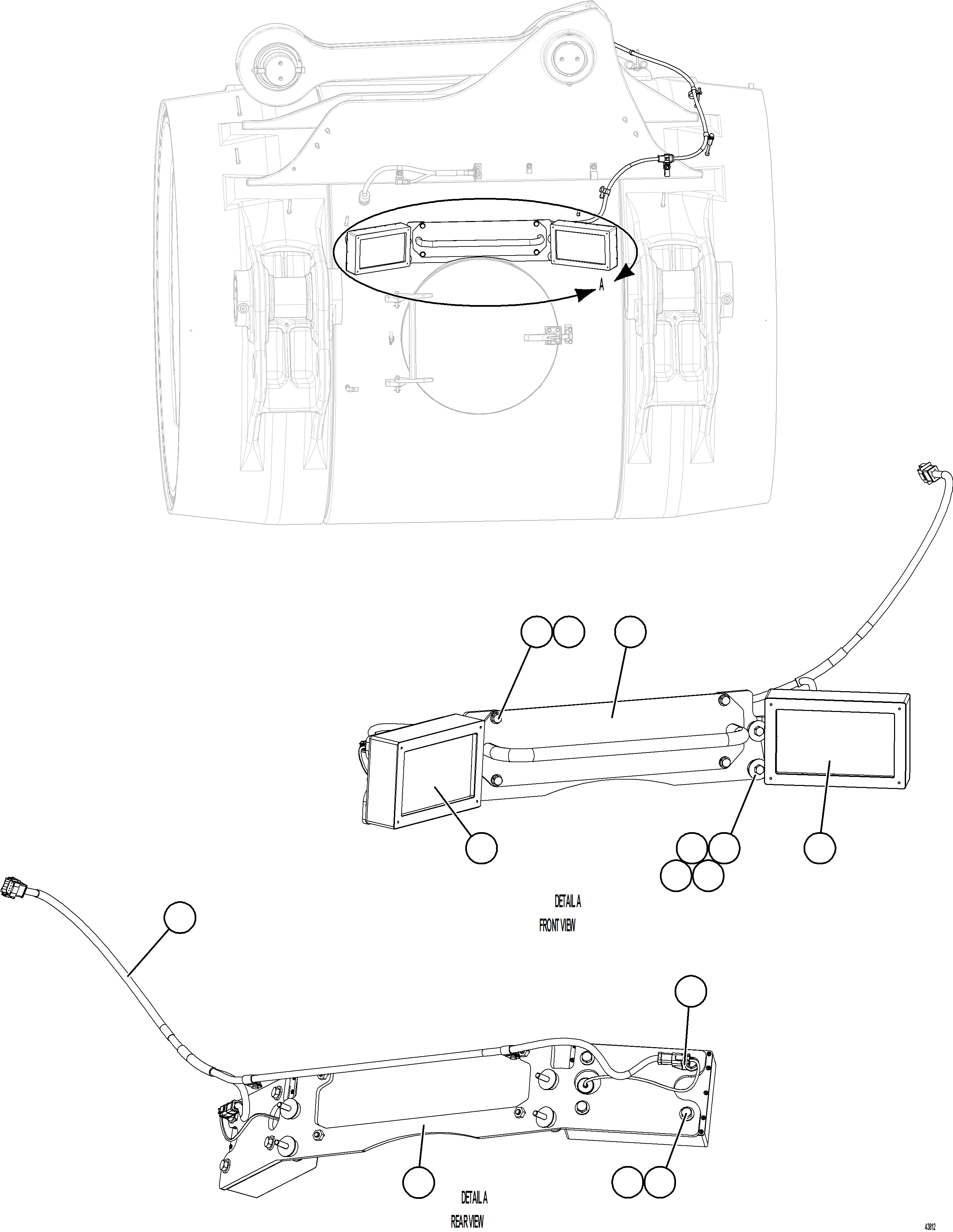 Komatsu parts book diagram for AFE59-GY 930E-4 S/N A32045 - A32046 & A32058 - A32061 VALE CARAJAS: KOMVISION RADAR INSTALLATION - REAR
