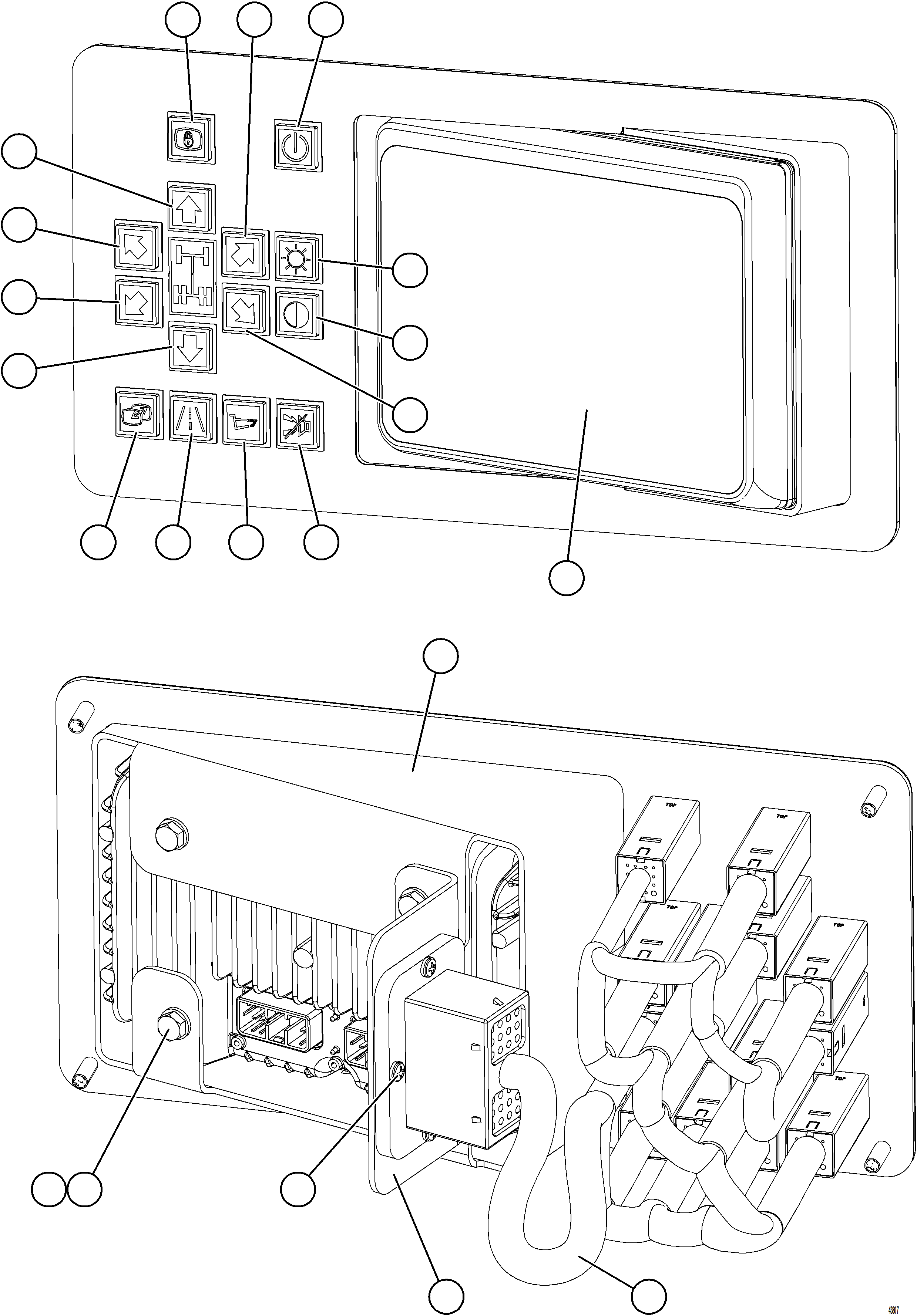 Komatsu parts book diagram for AFE59-GY 930E-4 S/N A32045 - A32046 & A32058 - A32061 VALE CARAJAS: KOMVISION DISPLAY MODULE     XC3997