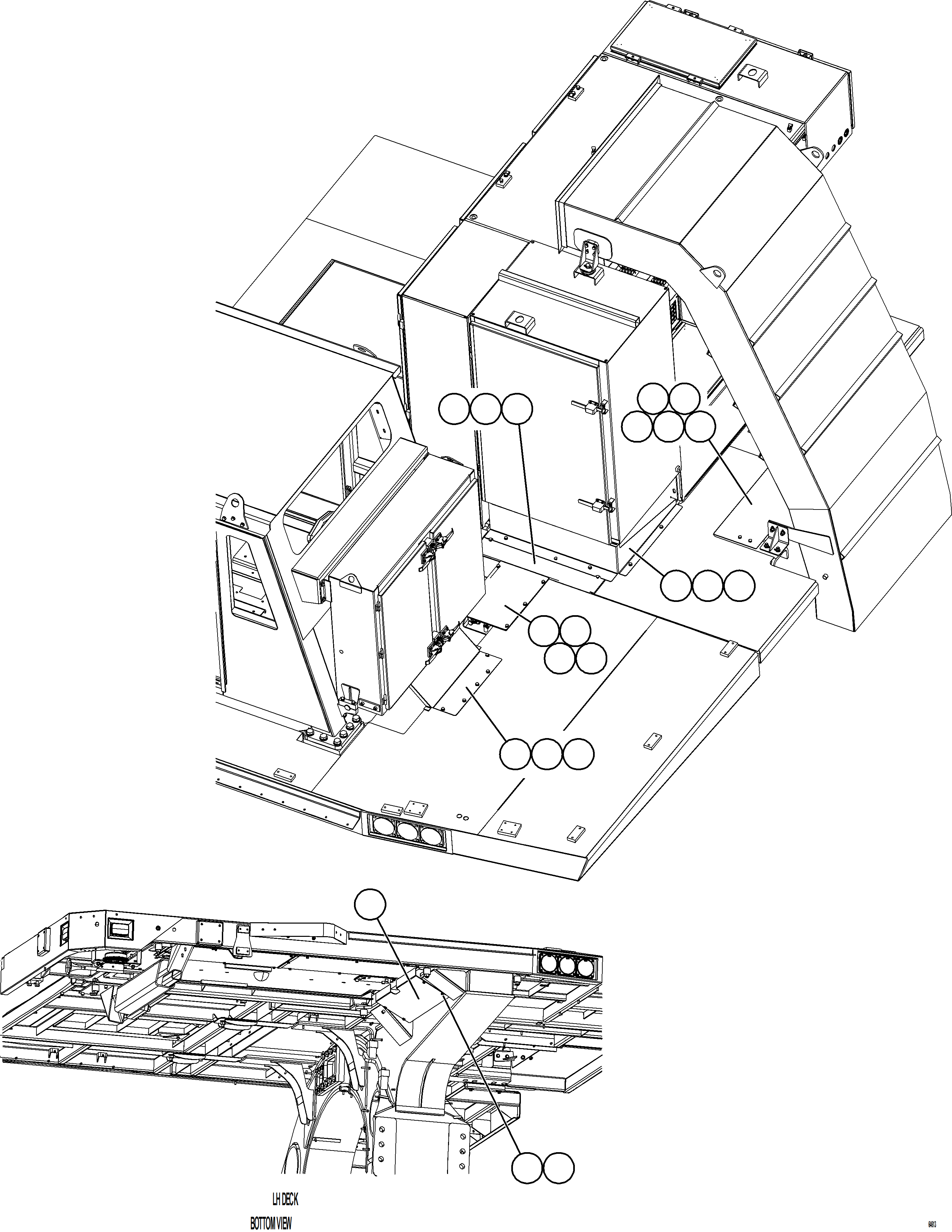 Komatsu parts book diagram for AFE59-HF 930E-4 S/N A32095 & A32101 MOGALAKWENA: DECK COVERS