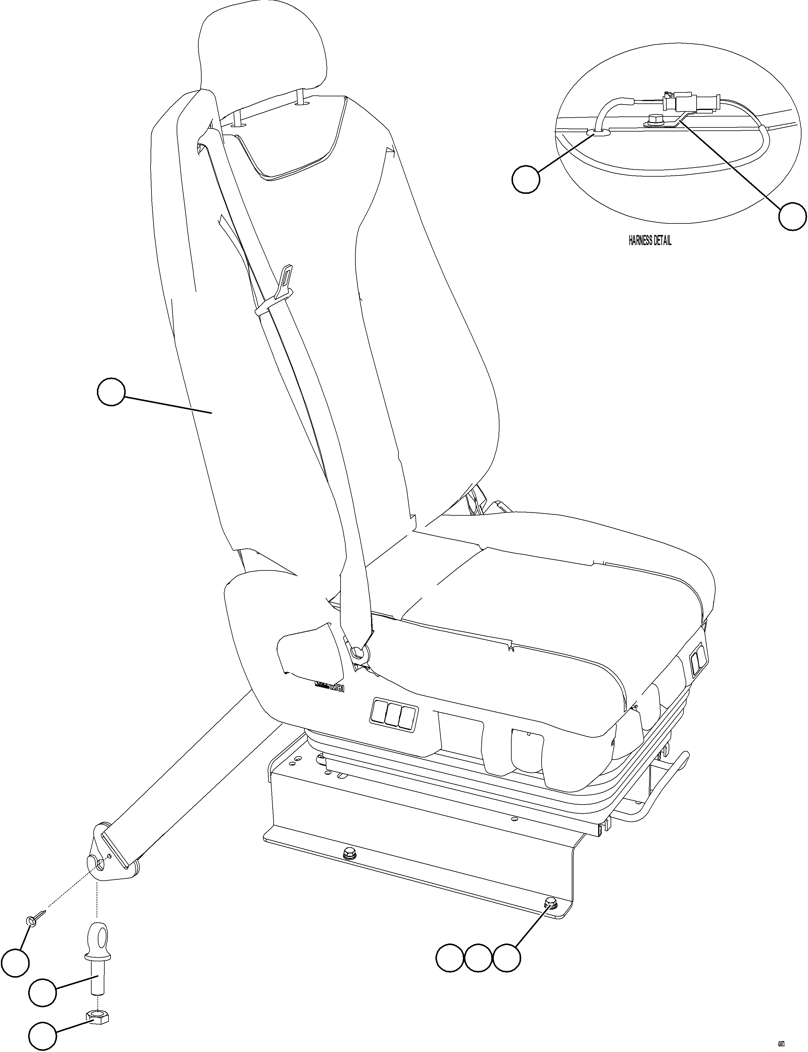 Komatsu parts book diagram for AFE59-HF 930E-4 S/N A32095 & A32101 MOGALAKWENA: PASSENGER SEAT INSTALLATION