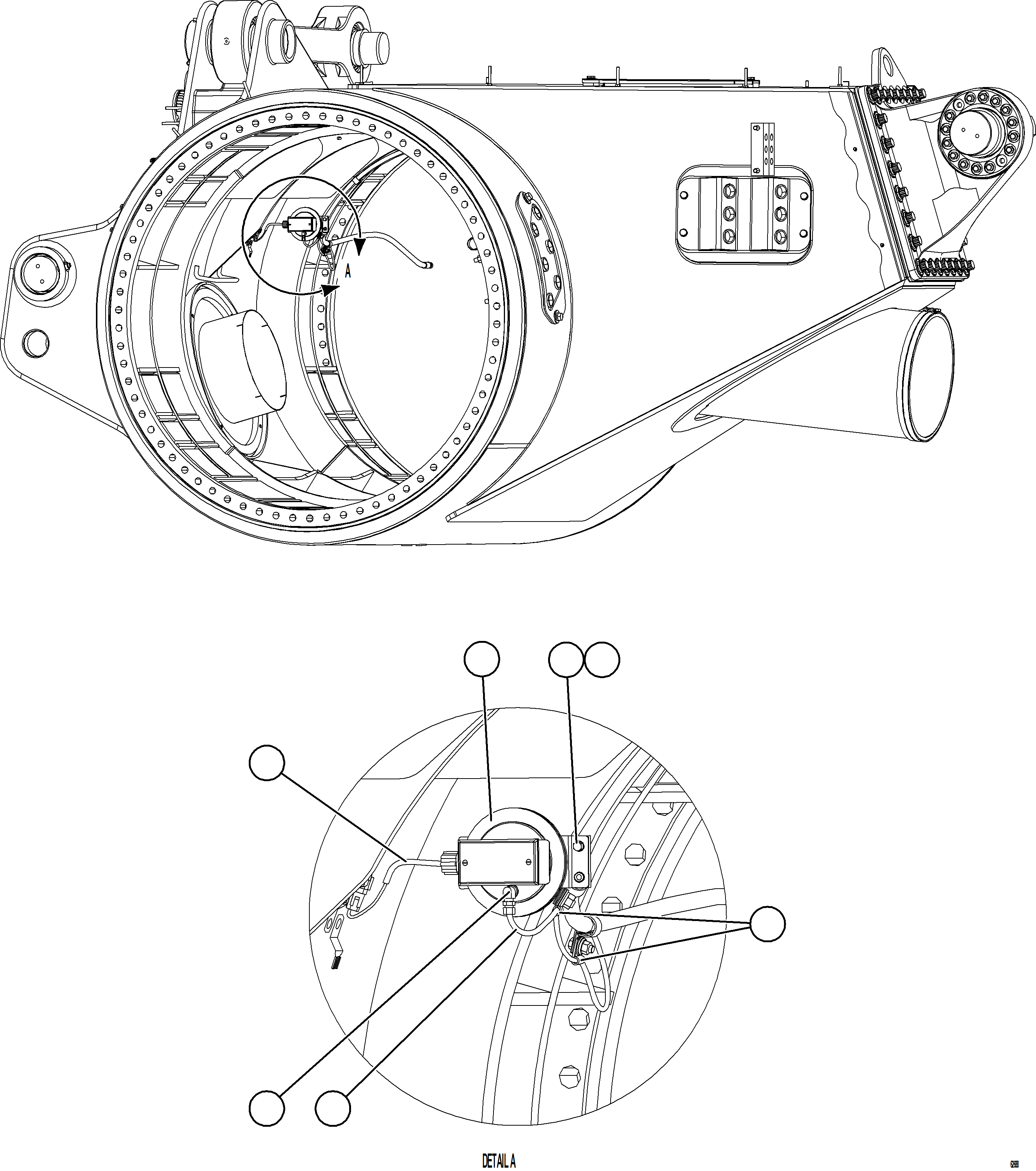 Komatsu parts book diagram for AFE59-HF 930E-4 S/N A32095 & A32101 MOGALAKWENA: BLOWER PRESSURE SWITCH INSTALLATION