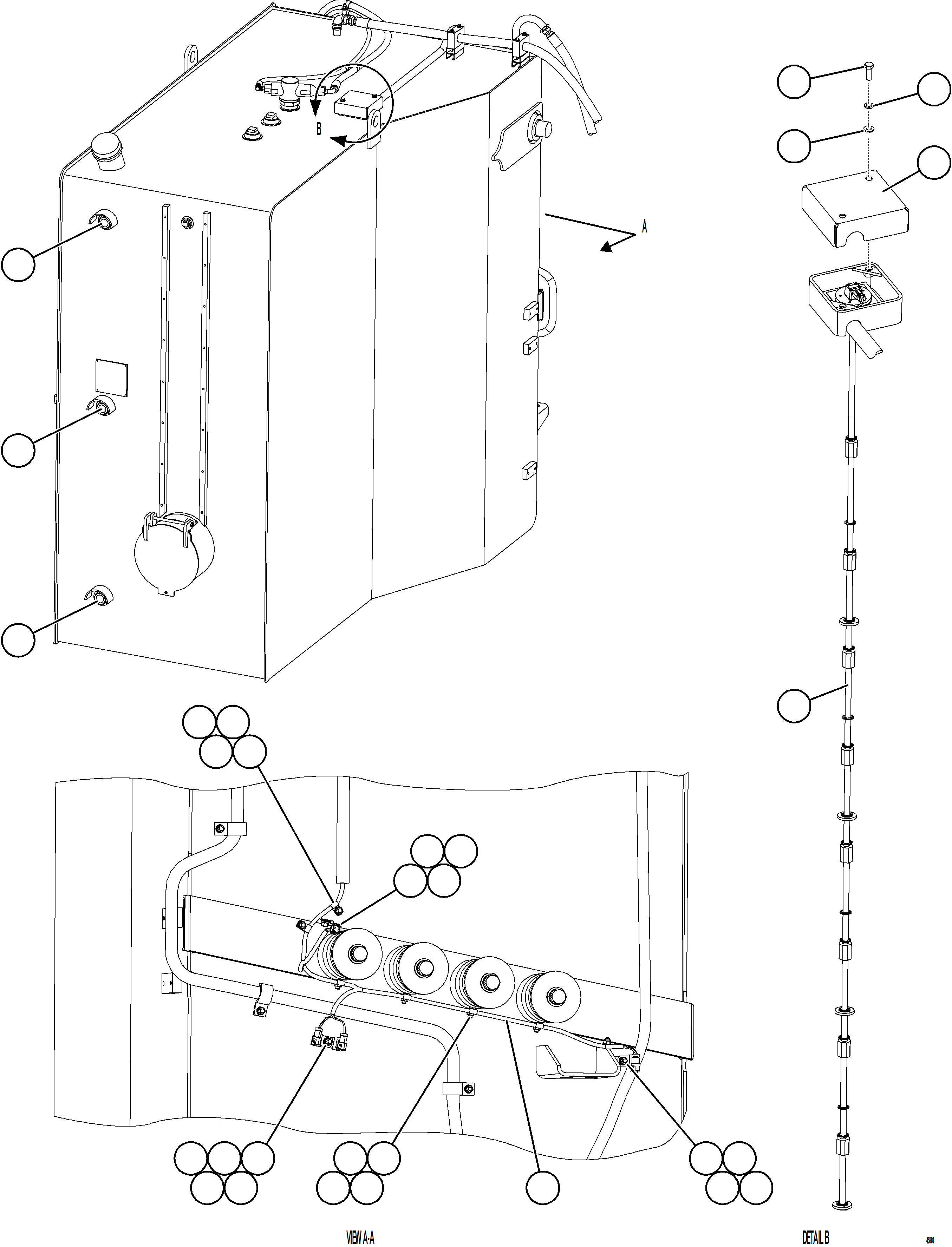 Komatsu parts book diagram for AFE59-HF 930E-4 S/N A32095 & A32101 MOGALAKWENA: FUEL TANK GAUGES & WIRING