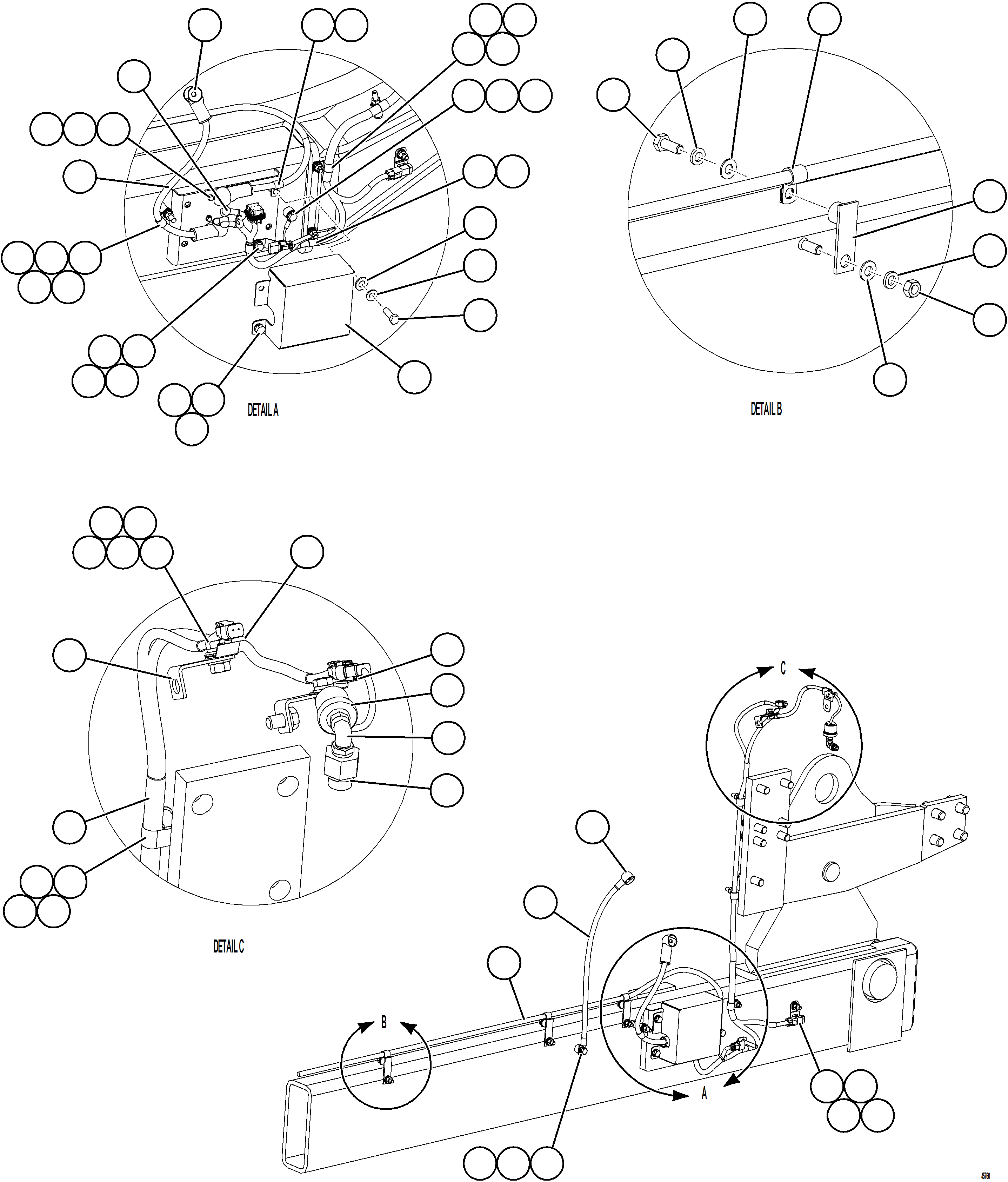 Komatsu parts book diagram for AFE59-HF 930E-4 S/N A32095 & A32101 MOGALAKWENA: STARTING SYSTEM WIRING    3/4