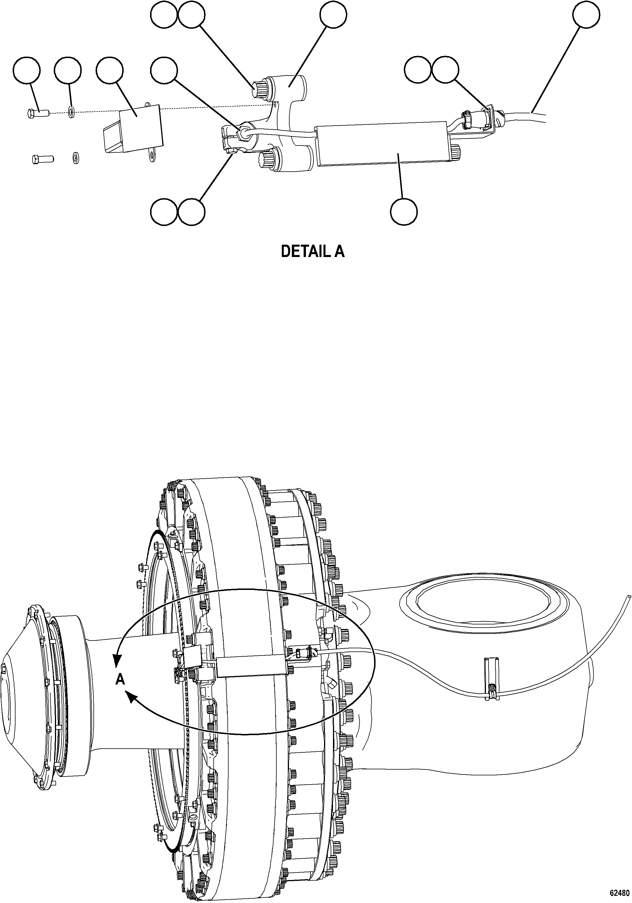 Komatsu parts book diagram for AFE59-HF 930E-4 S/N A32095 & A32101 MOGALAKWENA: FRONT WHEEL SPEED SENSORS