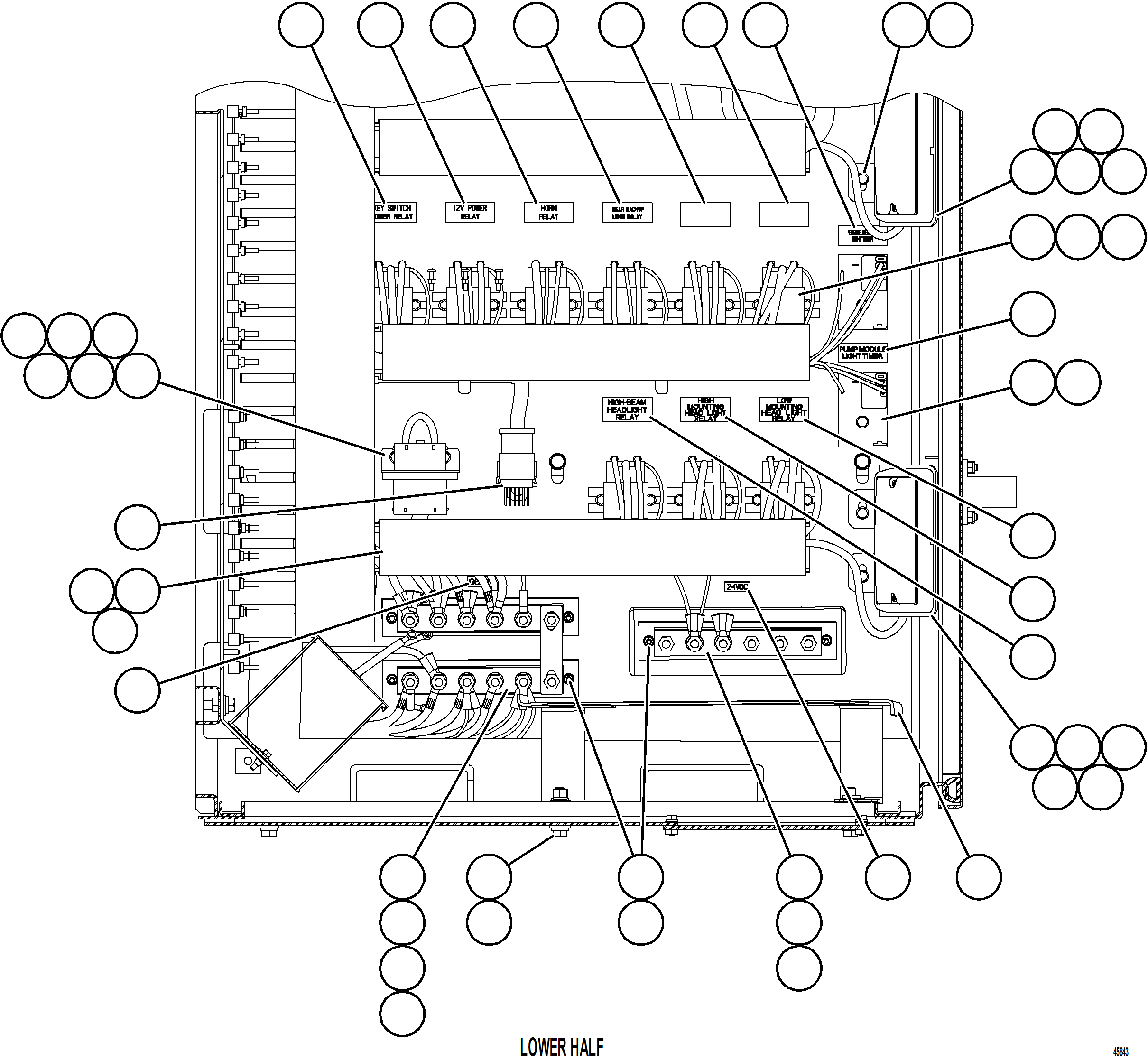Komatsu parts book diagram for AFE59-HF 930E-4 S/N A32095 & A32101 MOGALAKWENA: AUXILIARY CONTROL CABINET COMPONENTS - RH WALL 2/2