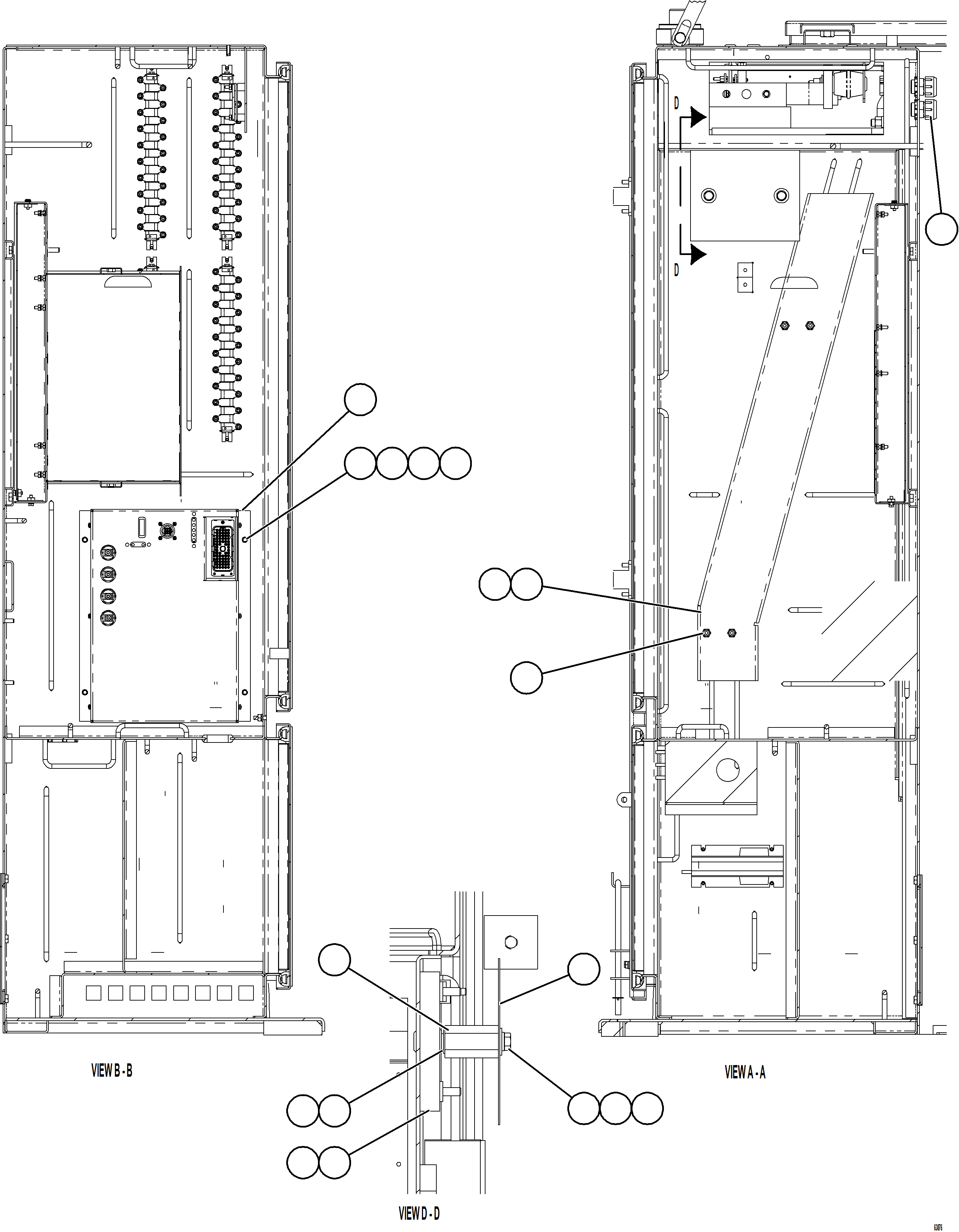 Komatsu parts book diagram for AFE59-HF 930E-4 S/N A32095 & A32101 MOGALAKWENA: CONTROL CABINET - LH COMPARTMENT 2/2  58F-43-00033