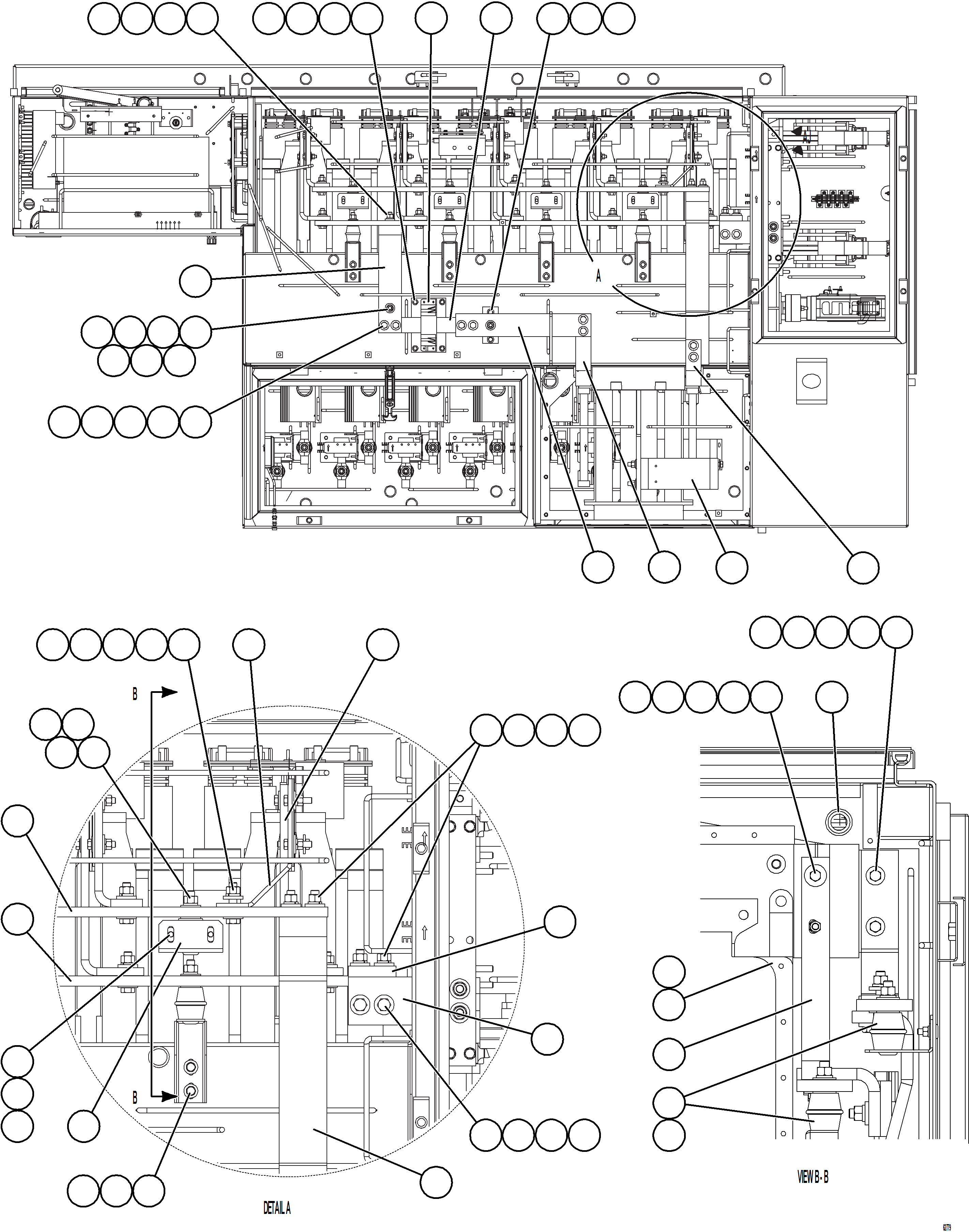 Komatsu parts book diagram for AFE59-HF 930E-4 S/N A32095 & A32101 MOGALAKWENA: CONTROL CABINET - TOP VIEW    1/2    58F-43-00033