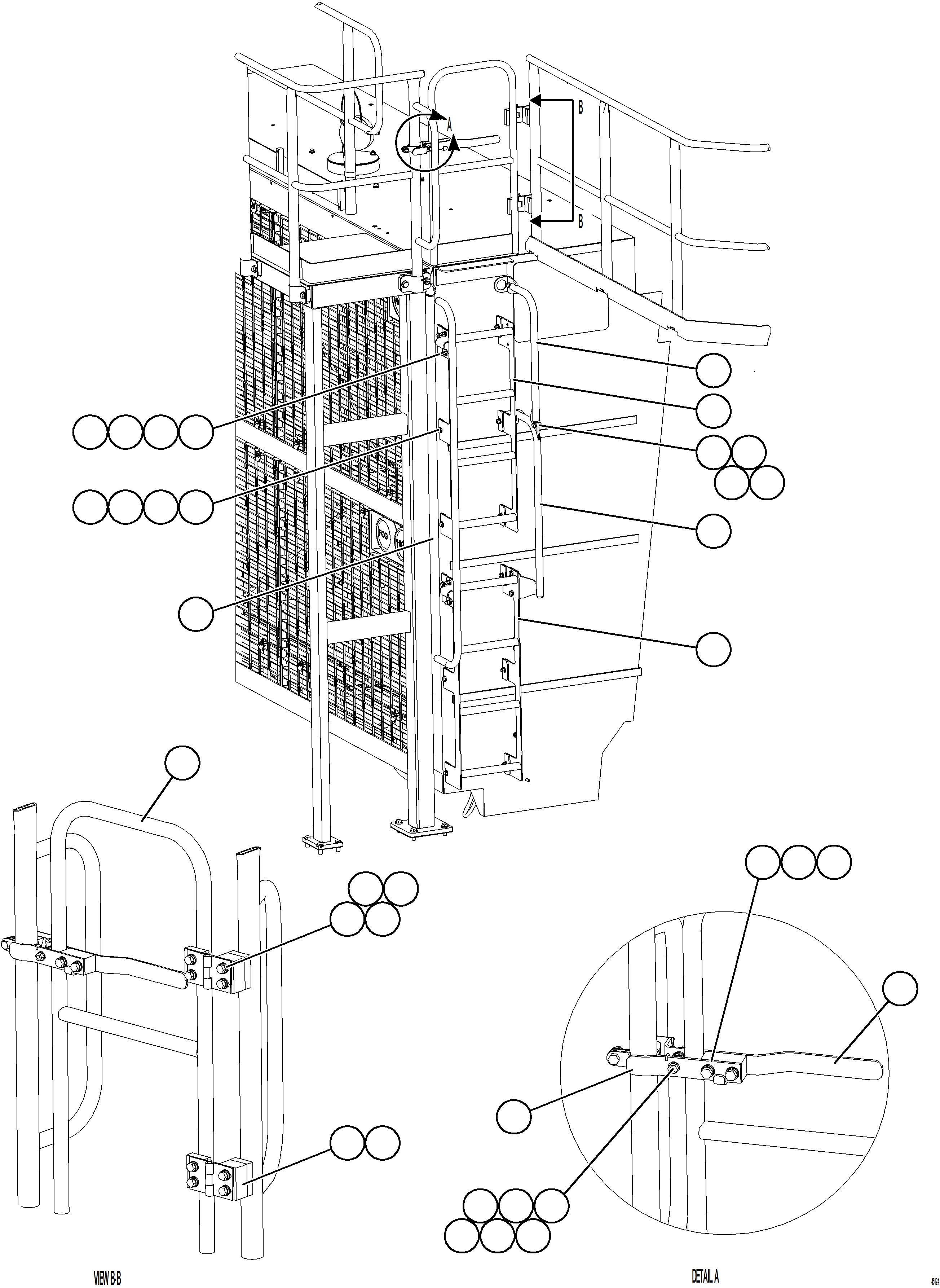 Dump Trucks Komatsu / AFE59-HJ 930E-4 S/N A32117  MOGOLAKWENA(AFE59-HJ) / LH VERTICAL LADDER & HANDRAILS(044 : 45124)