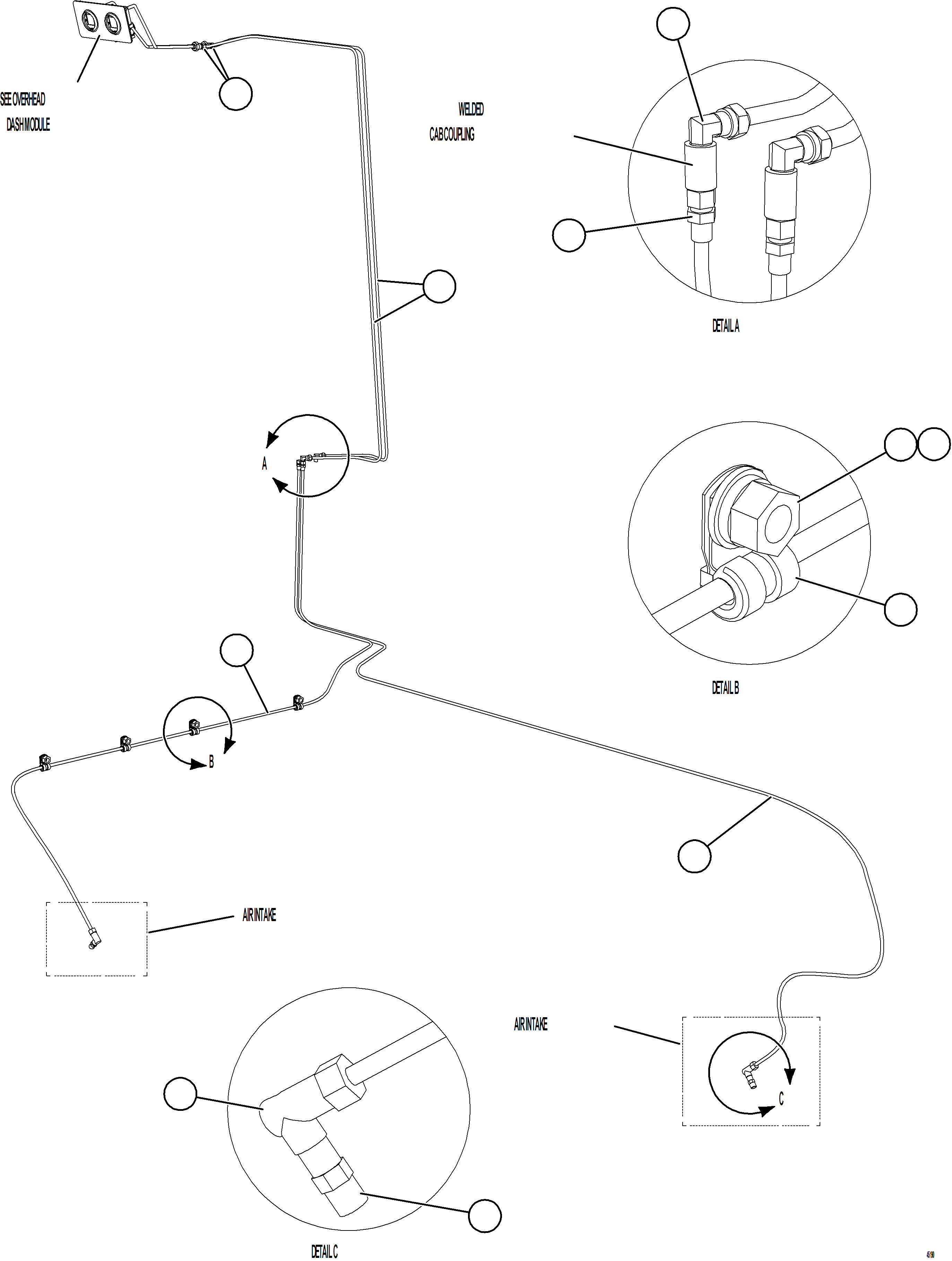 Dump Trucks Komatsu / AFE59-HJ 930E-4 S/N A32117  MOGOLAKWENA(AFE59-HJ) / AIR CLEANER INDICATOR PIPING(082 : 45190)