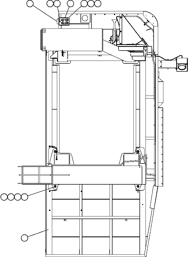 Komatsu parts book diagram for AFE59-T 930E-4 S/N A30545 - A30547     LOS PELAMBRES: L.H. DECK & BUMPER MOUNTING