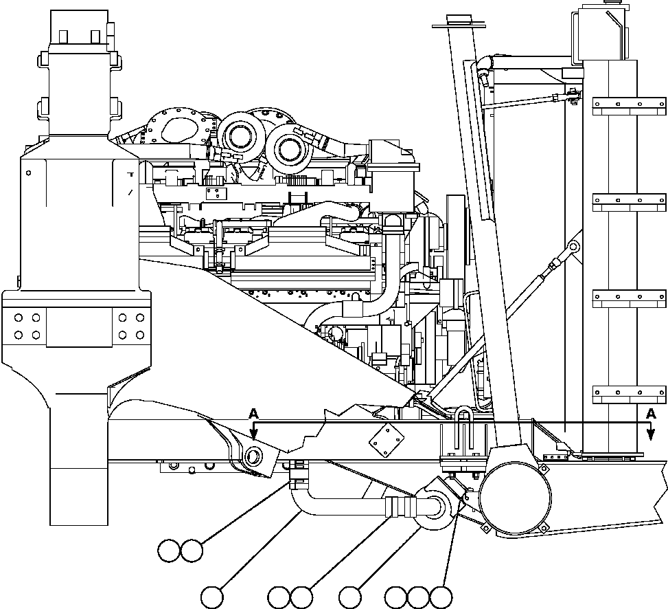 Komatsu parts book diagram for AFE59-T 930E-4 S/N A30545 - A30547     LOS PELAMBRES: RADIATOR PIPING & HEAT EXCHANGER