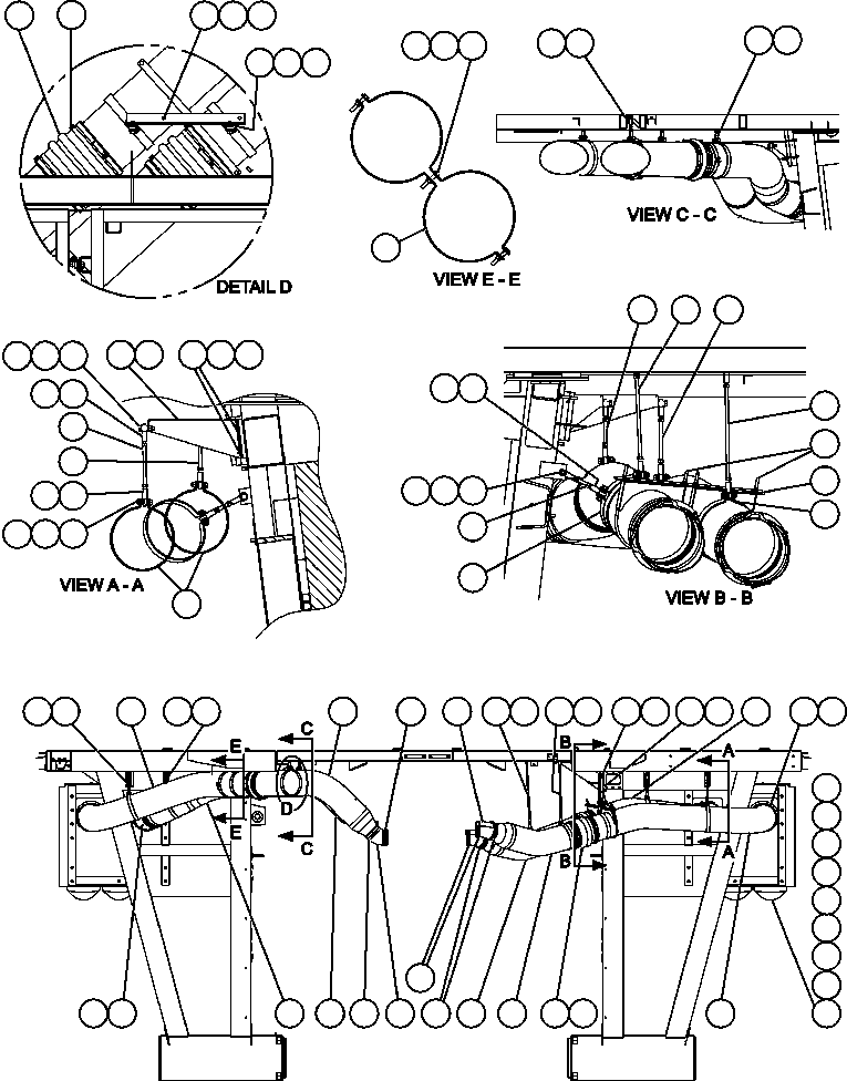 Komatsu parts book diagram for AFE59-T 930E-4 S/N A30545 - A30547     LOS PELAMBRES: AIR CLEANER PIPING & INSTALLATION
