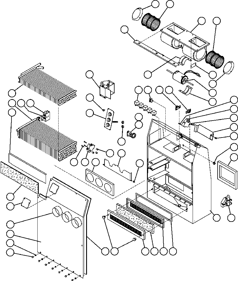 Komatsu parts book diagram for AFE59-T 930E-4 S/N A30545 - A30547     LOS PELAMBRES: HEATER/AIR CONDITIONER ASSEMBLY (EK7945)