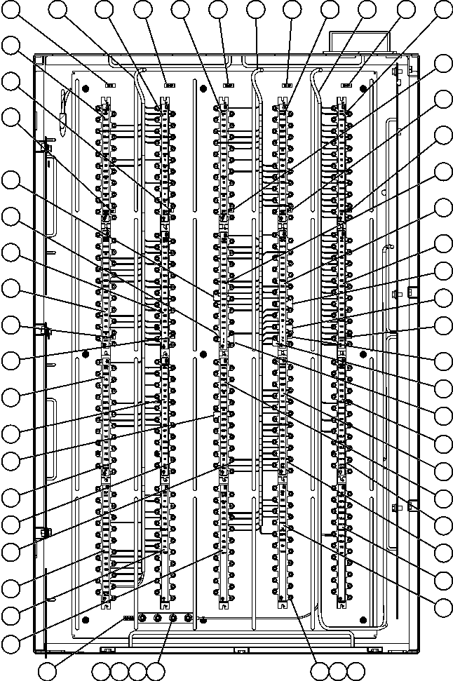 Komatsu parts book diagram for AFE59-T 930E-4 S/N A30545 - A30547     LOS PELAMBRES: AUXILIARY CONTROL CABINET COMPONENTS - REAR WALL