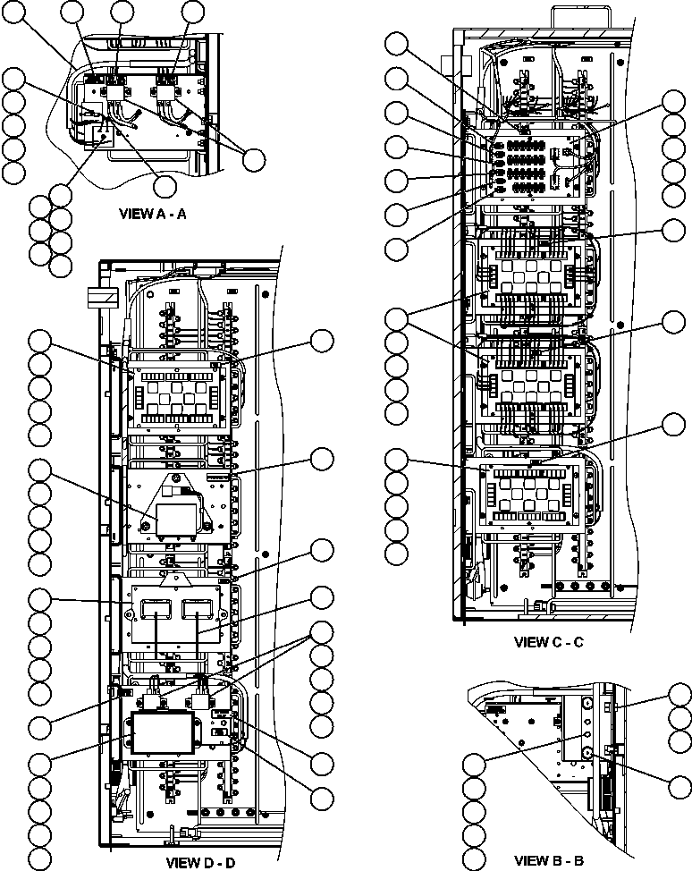 Komatsu parts book diagram for AFE59-T 930E-4 S/N A30545 - A30547     LOS PELAMBRES: AUXILIARY CONTROL CABINET COMPONENTS - LEFT WALL-1