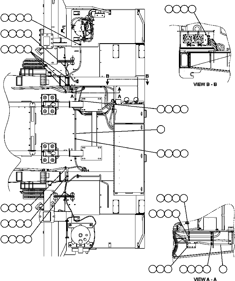 Komatsu parts book diagram for AFE59-T 930E-4 S/N A30545 - A30547     LOS PELAMBRES: ELECTRICAL HARNESS ROUTING - FRONT PLATFORMS