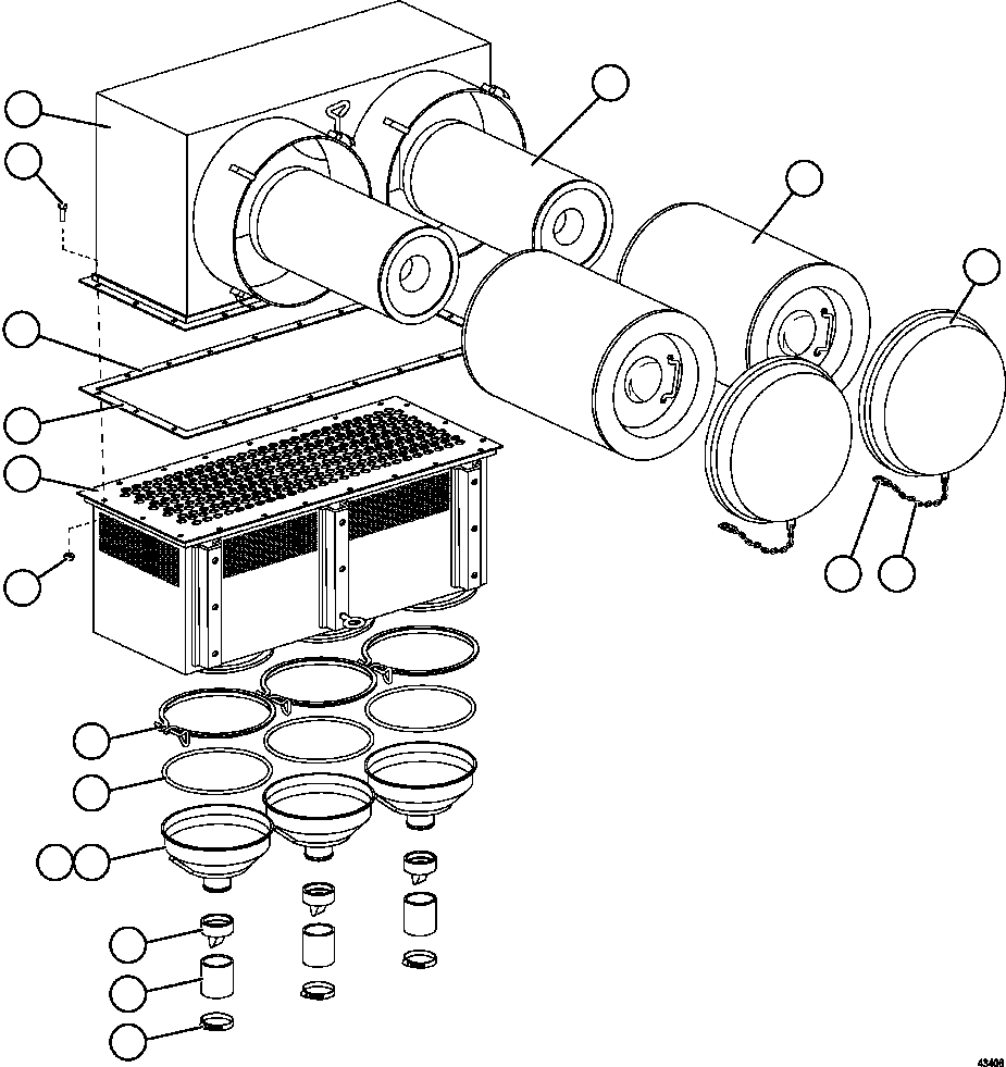 Dump Trucks Komatsu / AFE62-AE 930E-4SE S/N A31245 - A31247, A31250 & A31252    SIERRA GORDA(AFE62-AE) / AIR CLEANER ASSEMBLY     PC2558(072 : 43406)