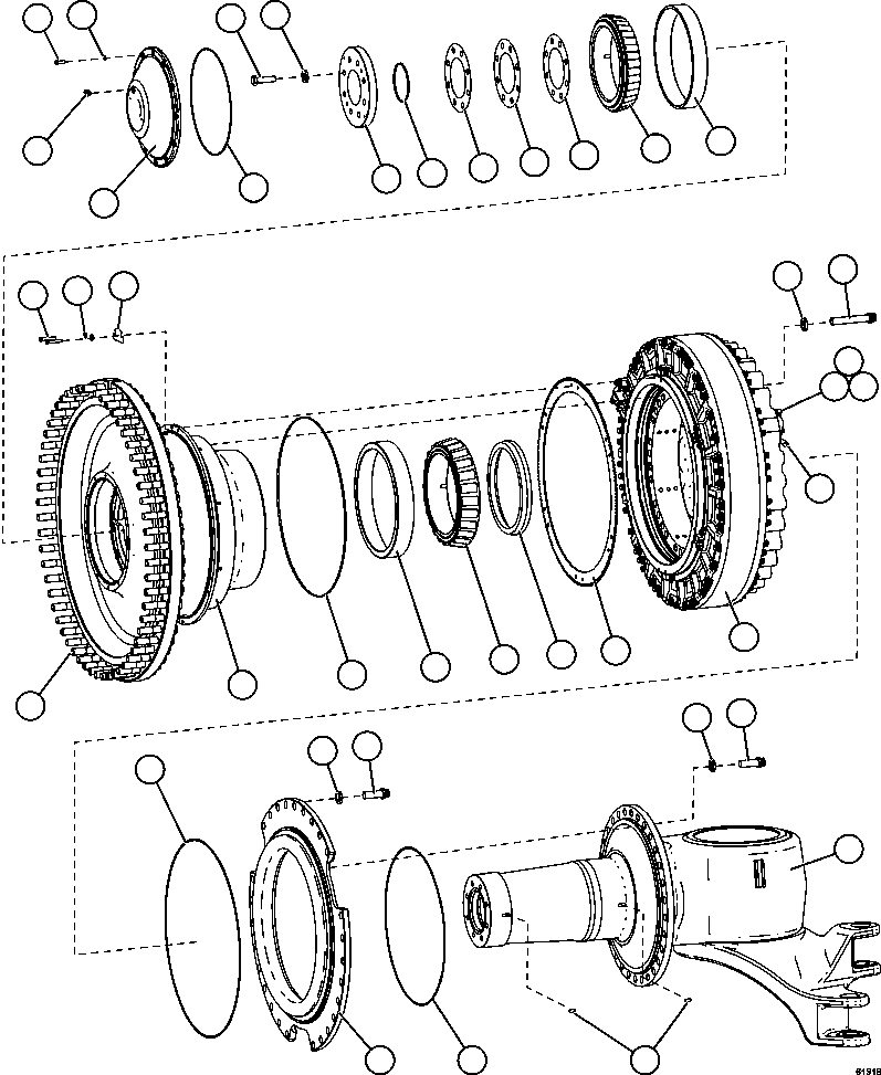 Dump Trucks Komatsu / AFE62-AE 930E-4SE S/N A31245 - A31247, A31250 & A31252    SIERRA GORDA(AFE62-AE) / SPINDLE, HUB AND BRAKE ASSEMBLY(094 : 61918)