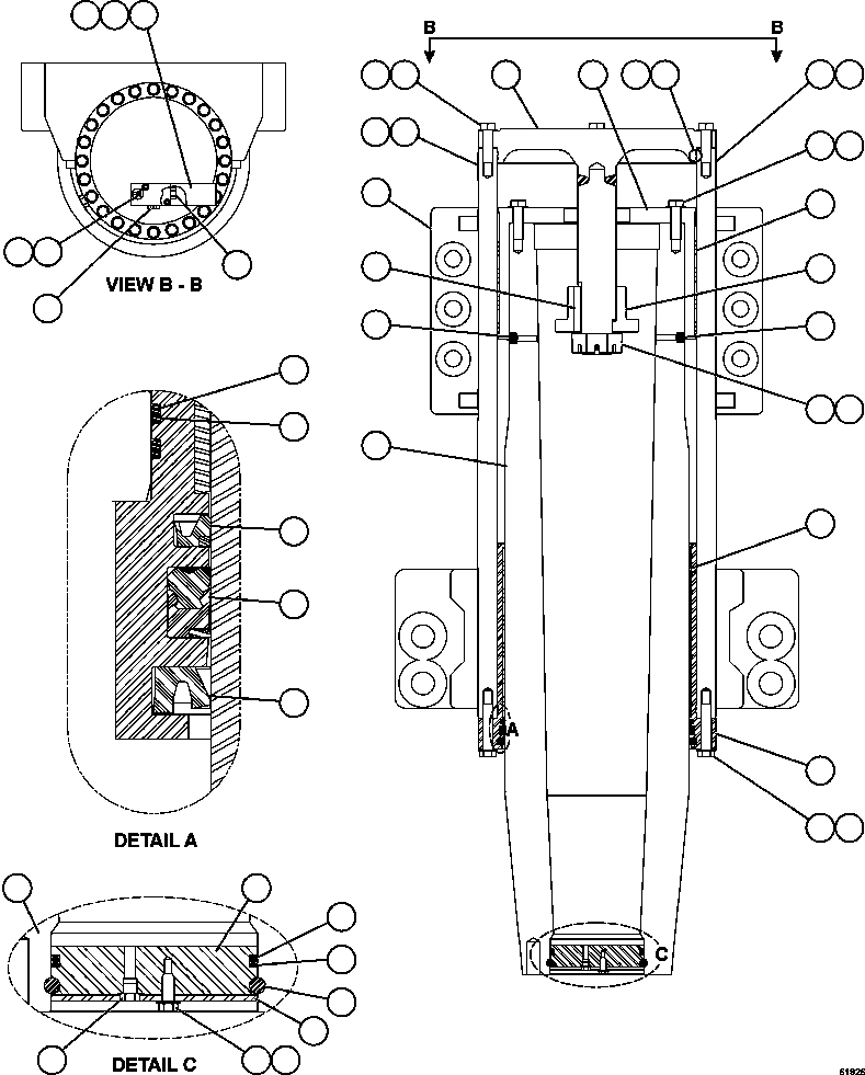 Dump Trucks Komatsu / AFE62-AE 930E-4SE S/N A31245 - A31247, A31250 & A31252    SIERRA GORDA(AFE62-AE) / FRONT SUSPENSION ASSEMBLY        XB3916(102 : 61926)