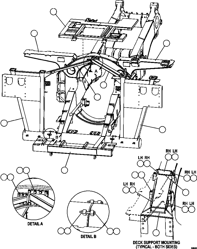 Komatsu parts book diagram for AFE62-AJ 930E-4SE S/N A31289, A31291, A31300, A31302, A31304, A31327, A31329, A31357, A31359, A31369, A31386, A31388, A31390, A31410, A31412 & A31414  LAS BAMBAS: FRAME & UPRIGHTS