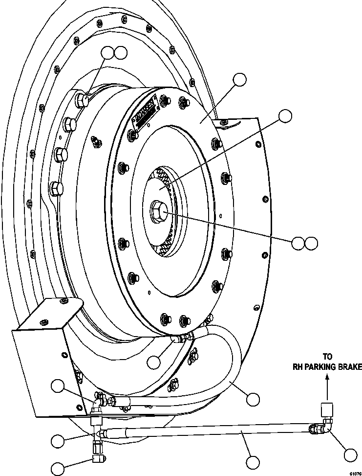 Komatsu parts book diagram for AFE62-AJ 930E-4SE S/N A31289, A31291, A31300, A31302, A31304, A31327, A31329, A31357, A31359, A31369, A31386, A31388, A31390, A31410, A31412 & A31414  LAS BAMBAS: PARKING BRAKE INSTALLATION