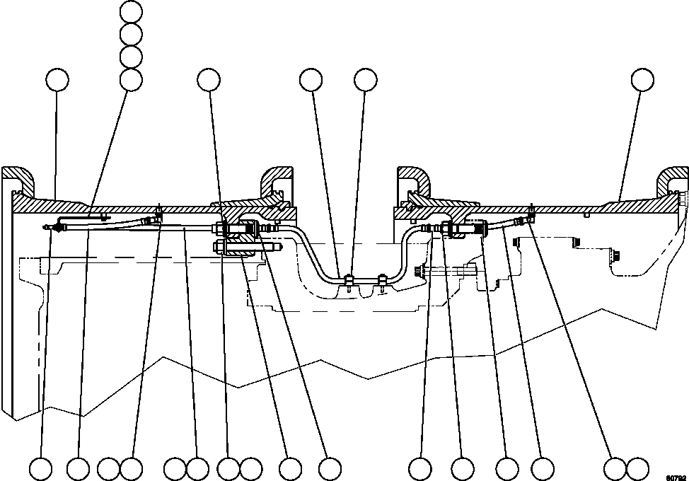Komatsu parts book diagram for AFE62-AJ 930E-4SE S/N A31289, A31291, A31300, A31302, A31304, A31327, A31329, A31357, A31359, A31369, A31386, A31388, A31390, A31410, A31412 & A31414  LAS BAMBAS: REAR WHEELS & MOUNTING